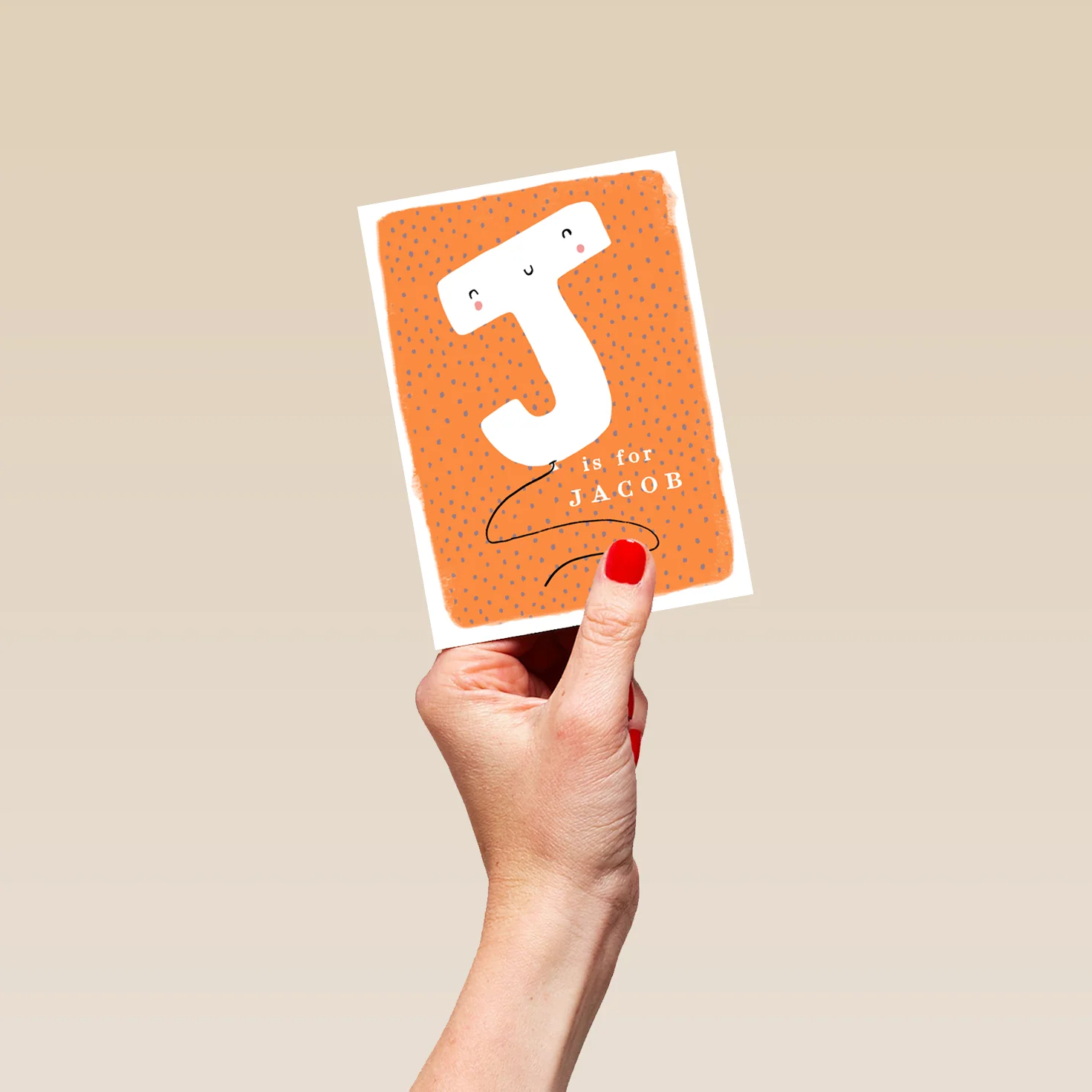 Personalised Editable Fun Letter J Kids Birthday Card - Image 4