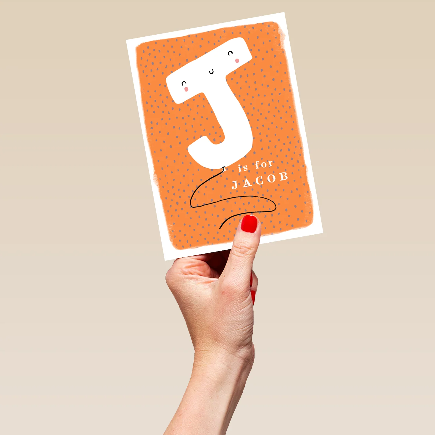 Personalised Editable Fun Letter J Kids Birthday Card - Image 5