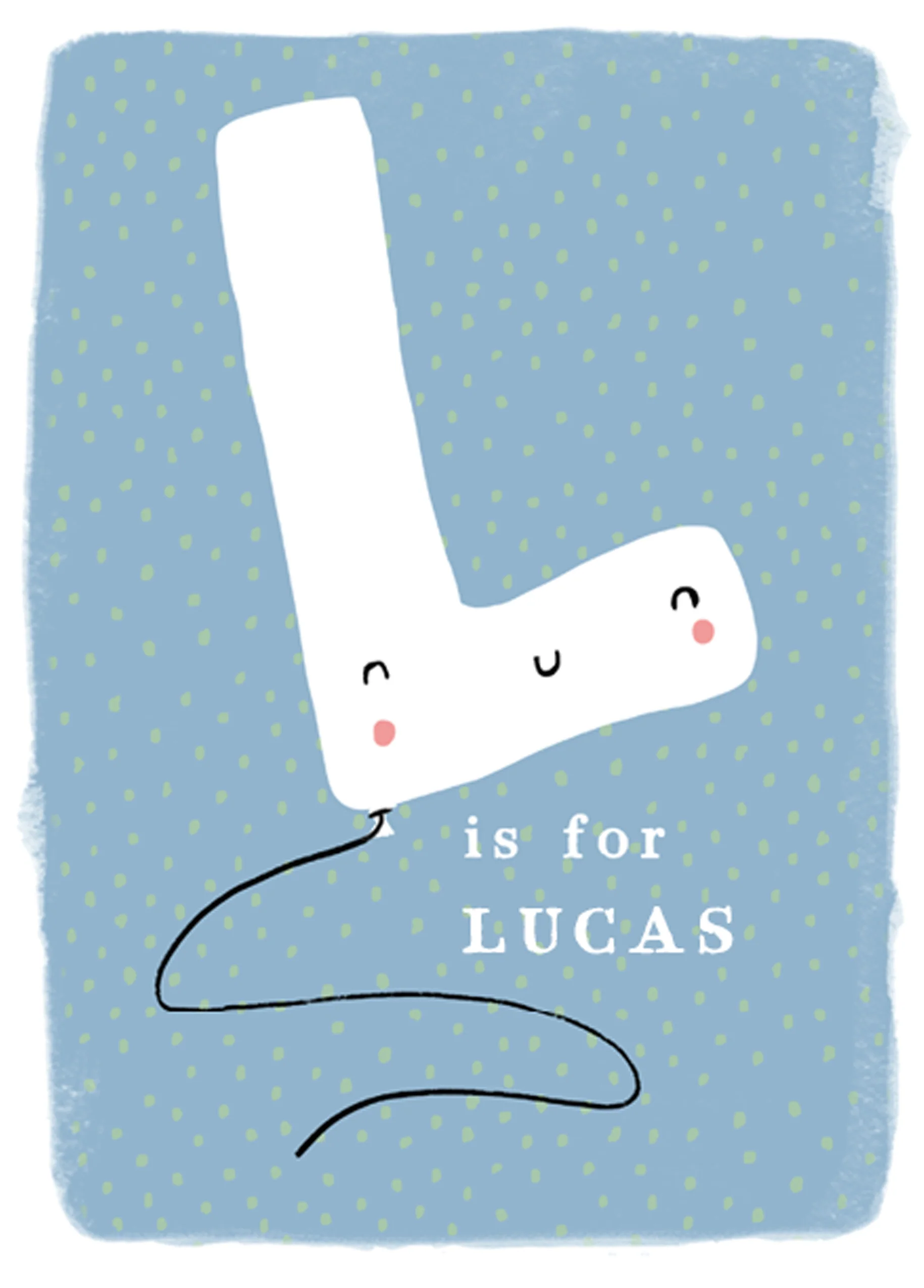 Personalised Editable Fun Letter L Kids Birthday Card