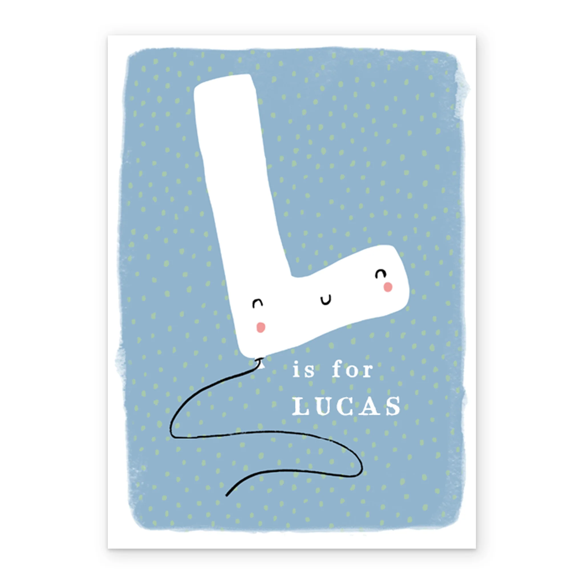 Personalised Editable Fun Letter L Kids Birthday Card - Image 2