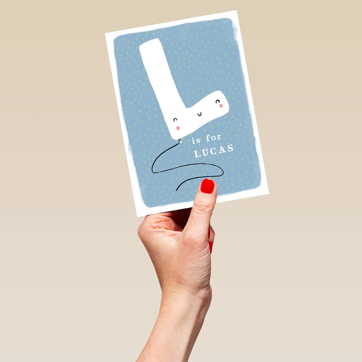 Personalised Editable Fun Letter L Kids Birthday Card - Image 5