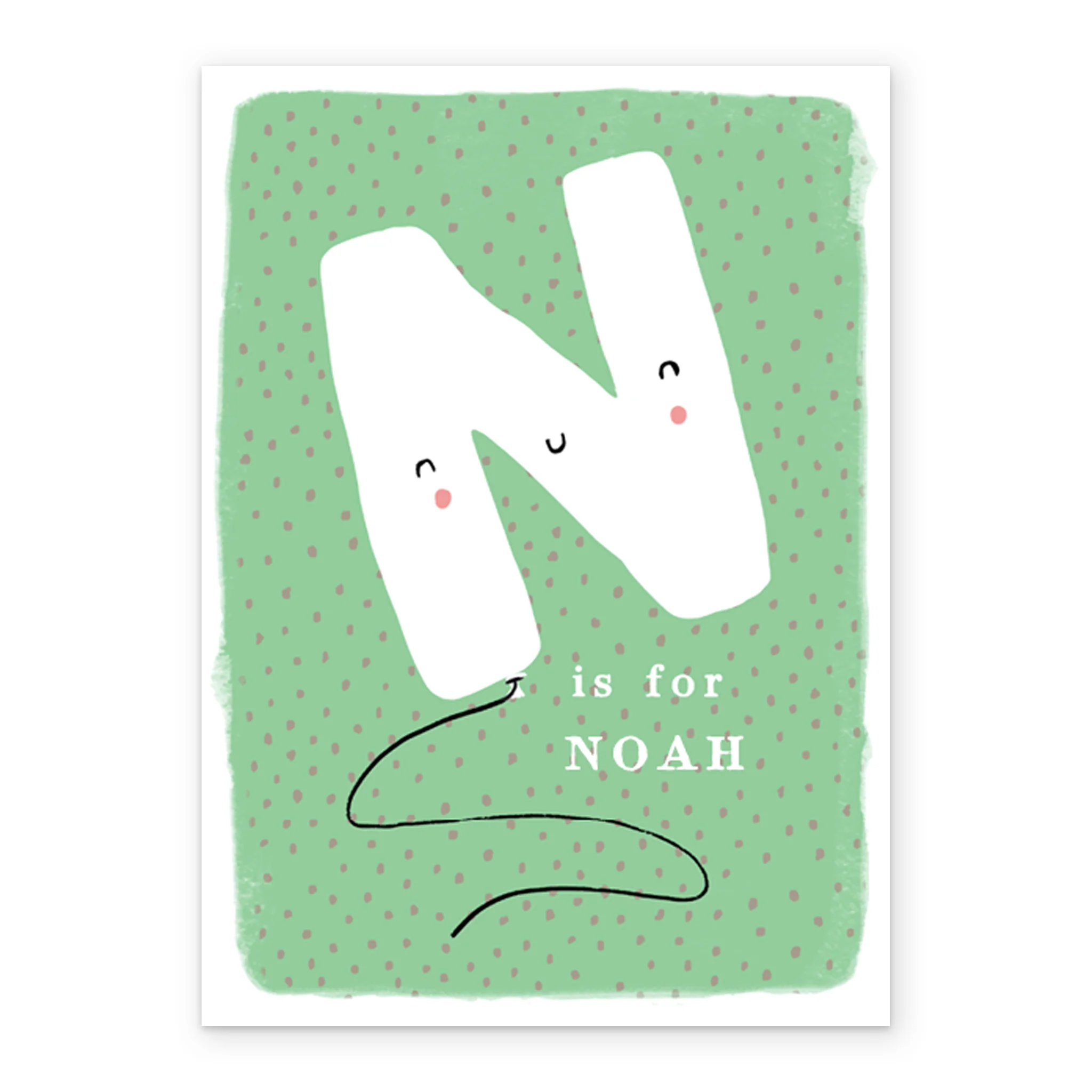Personalised Editable Fun Letter N Kids Birthday Card - Image 2