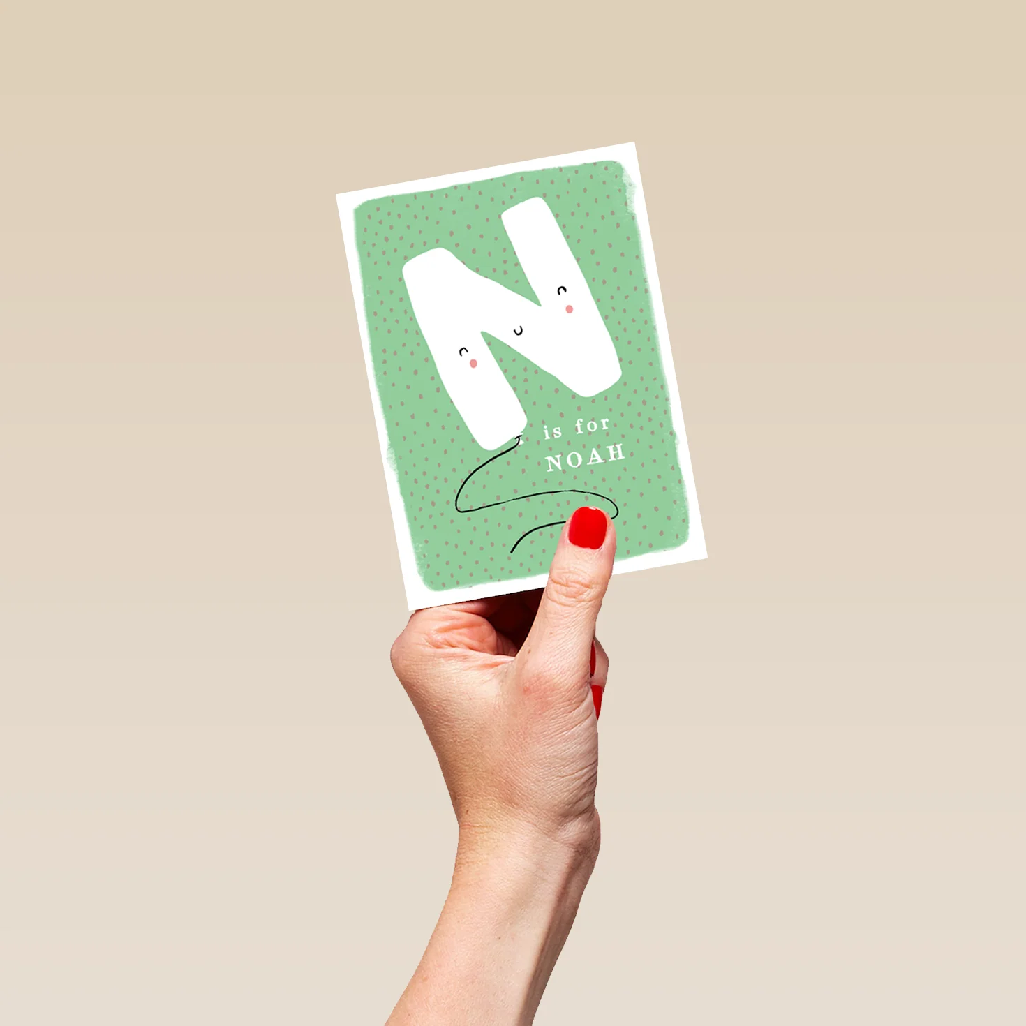 Personalised Editable Fun Letter N Kids Birthday Card - Image 4