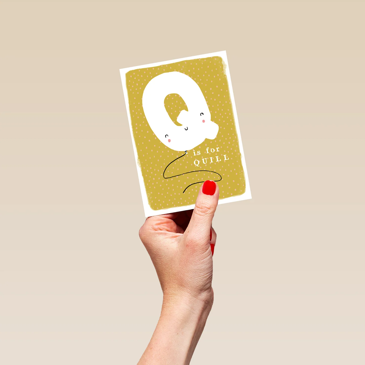 Personalised Editable Fun Letter Q Kids Birthday Card - Image 4
