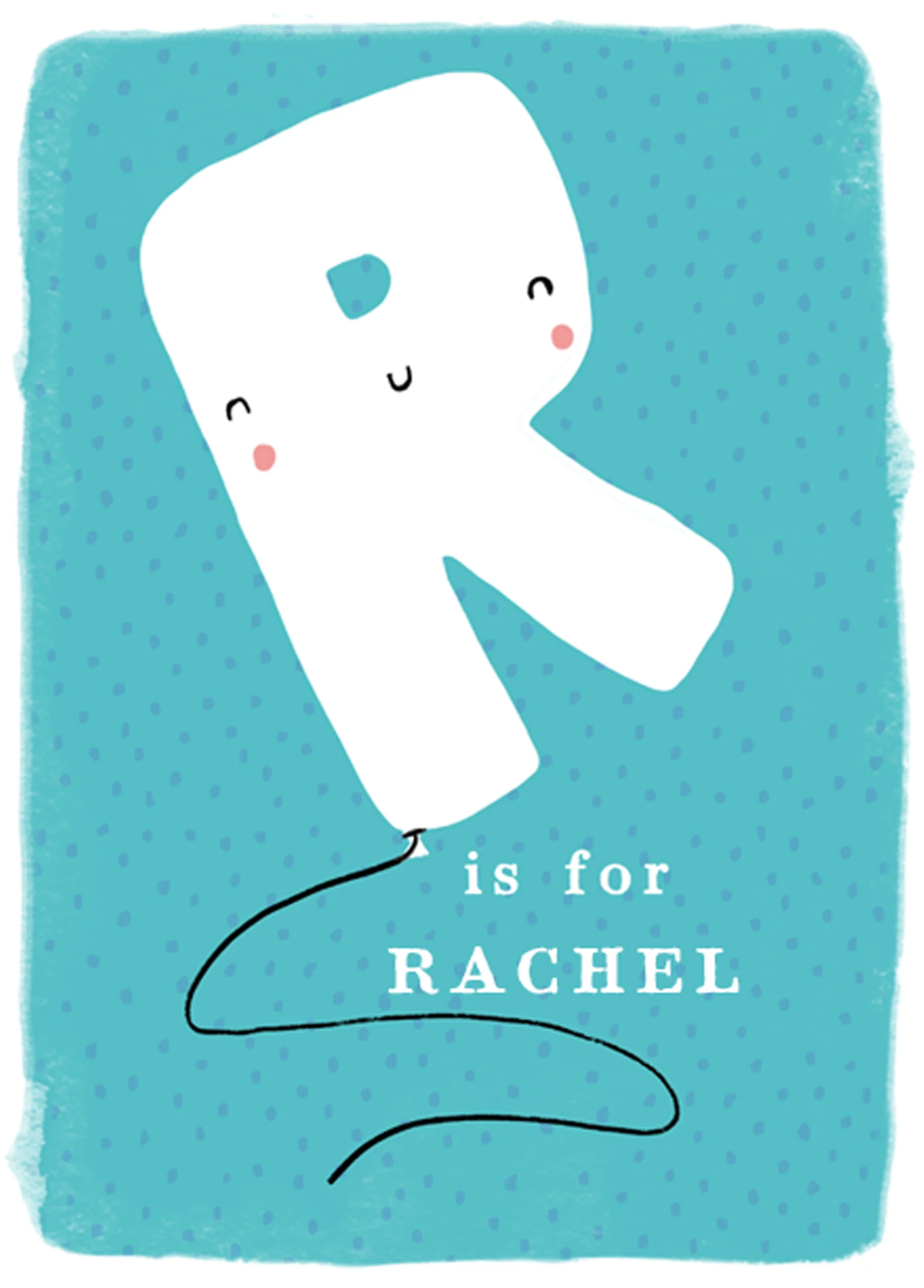 Personalised Editable Fun Letter R Kids Birthday Card