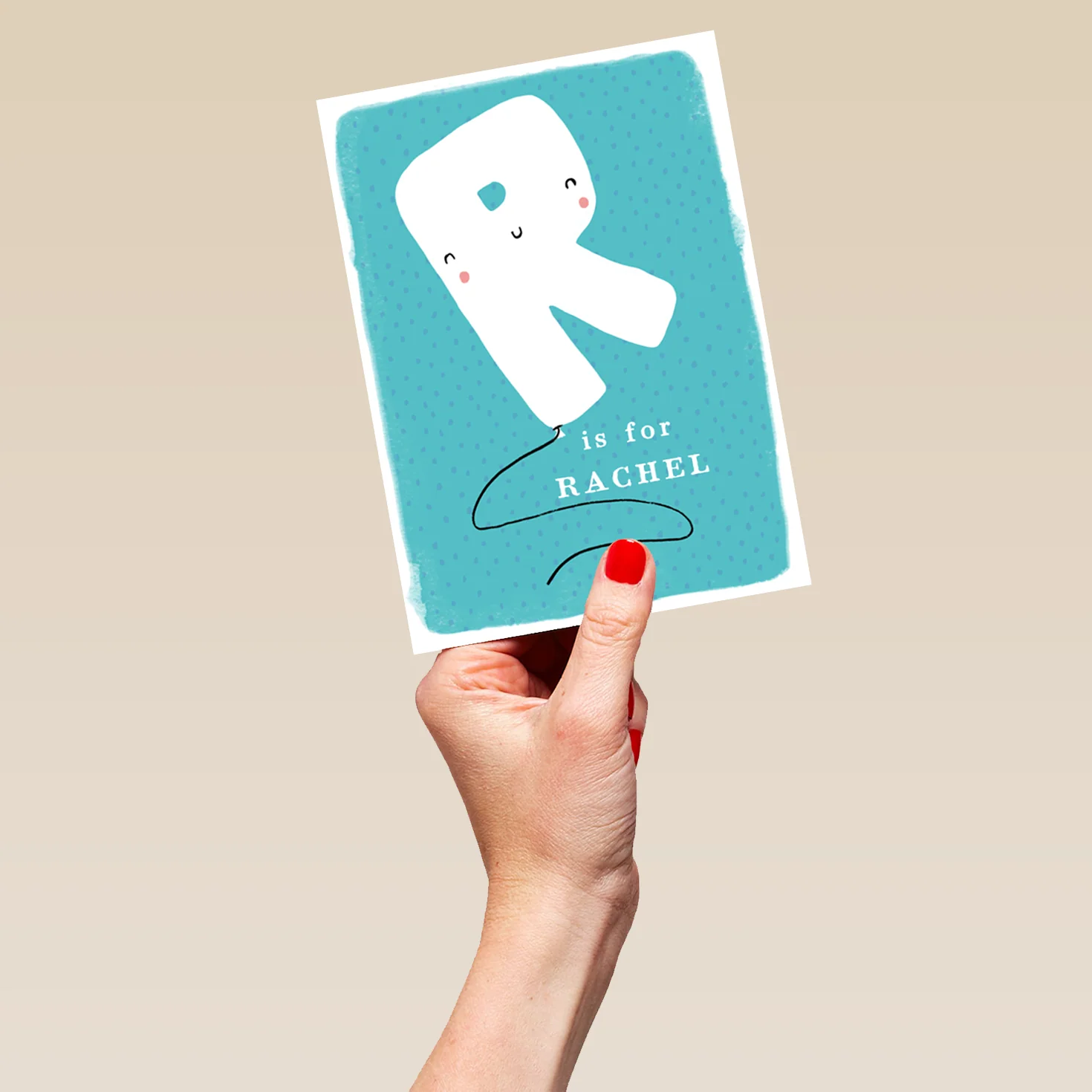 Personalised Editable Fun Letter R Kids Birthday Card - Image 5