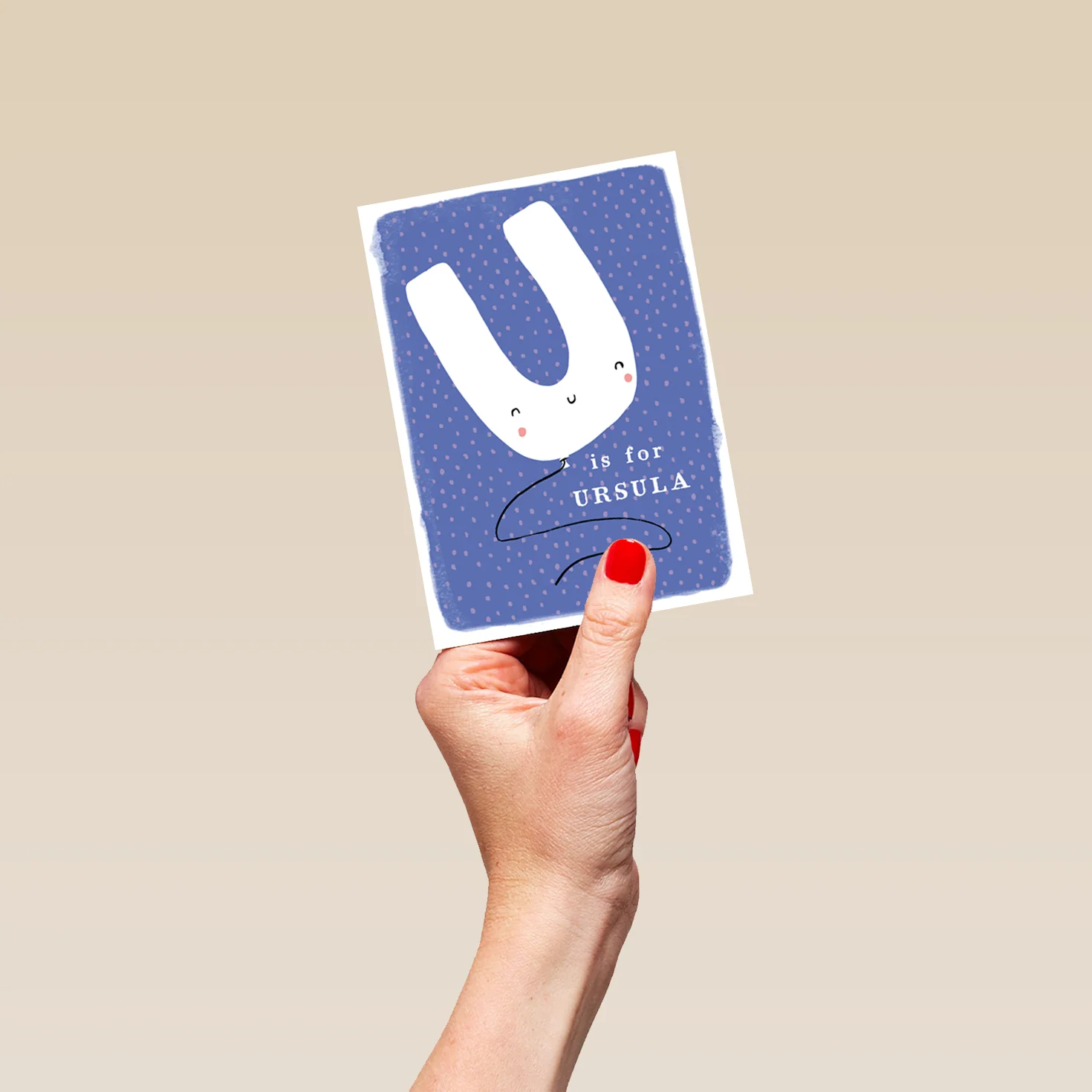 Personalised Editable Fun Letter U Kids Birthday Card - Image 4
