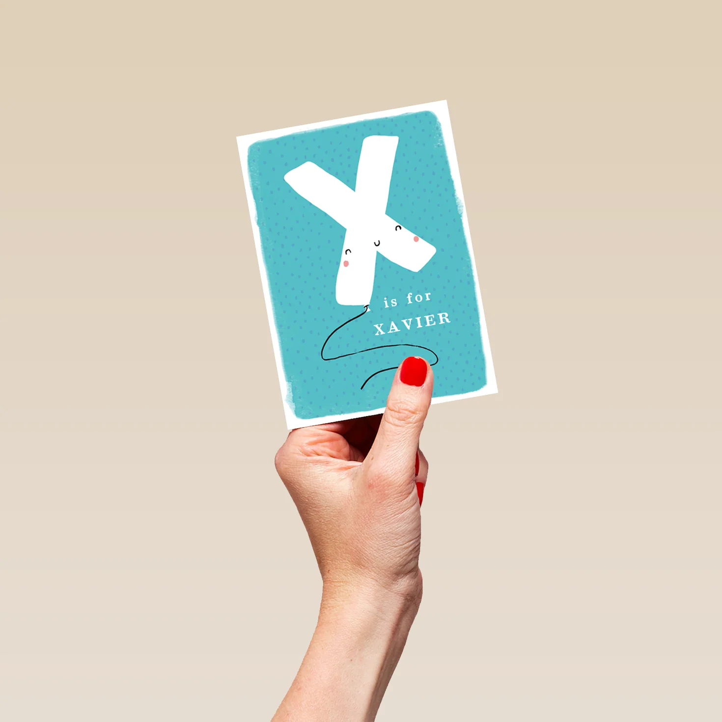 Personalised Editable Fun Letter X Kids Birthday Card - Image 4