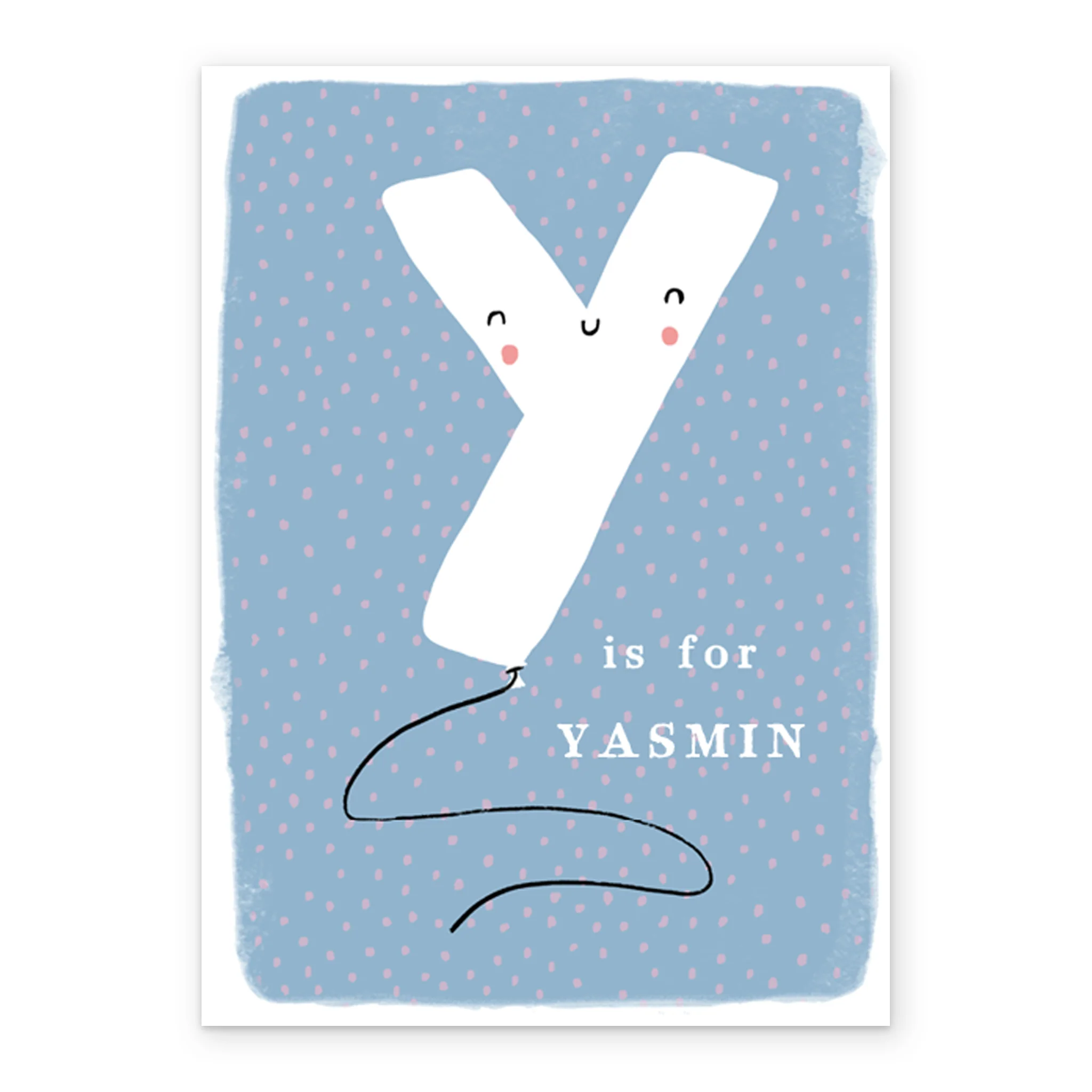 Personalised Editable Fun Letter Y Kids Birthday Card - Image 2