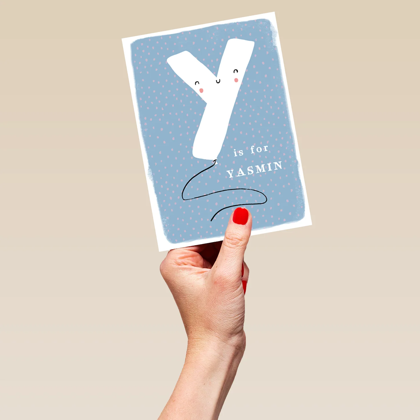 Personalised Editable Fun Letter Y Kids Birthday Card - Image 5