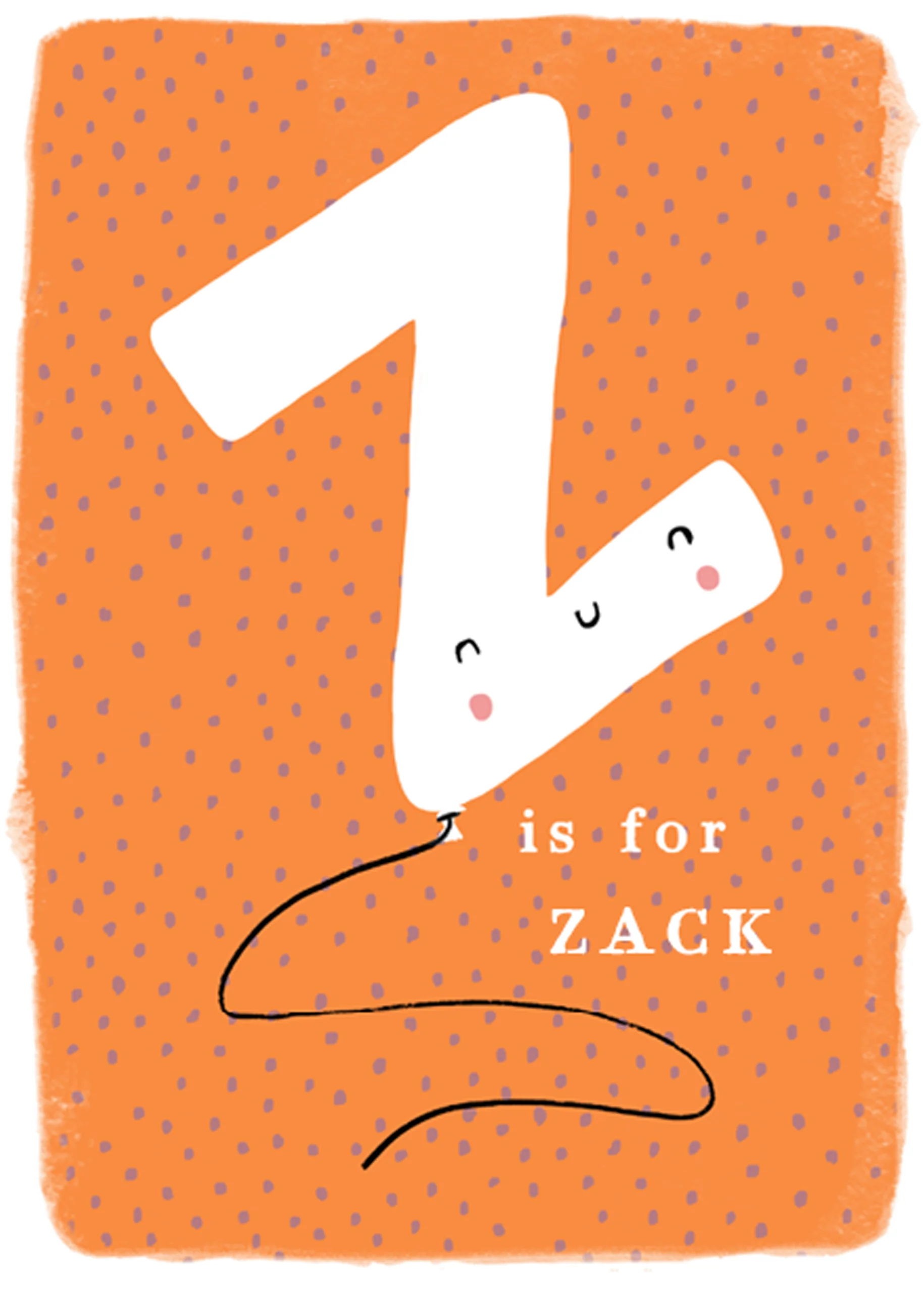 Personalised Editable Fun Letter Z Kids Birthday Card