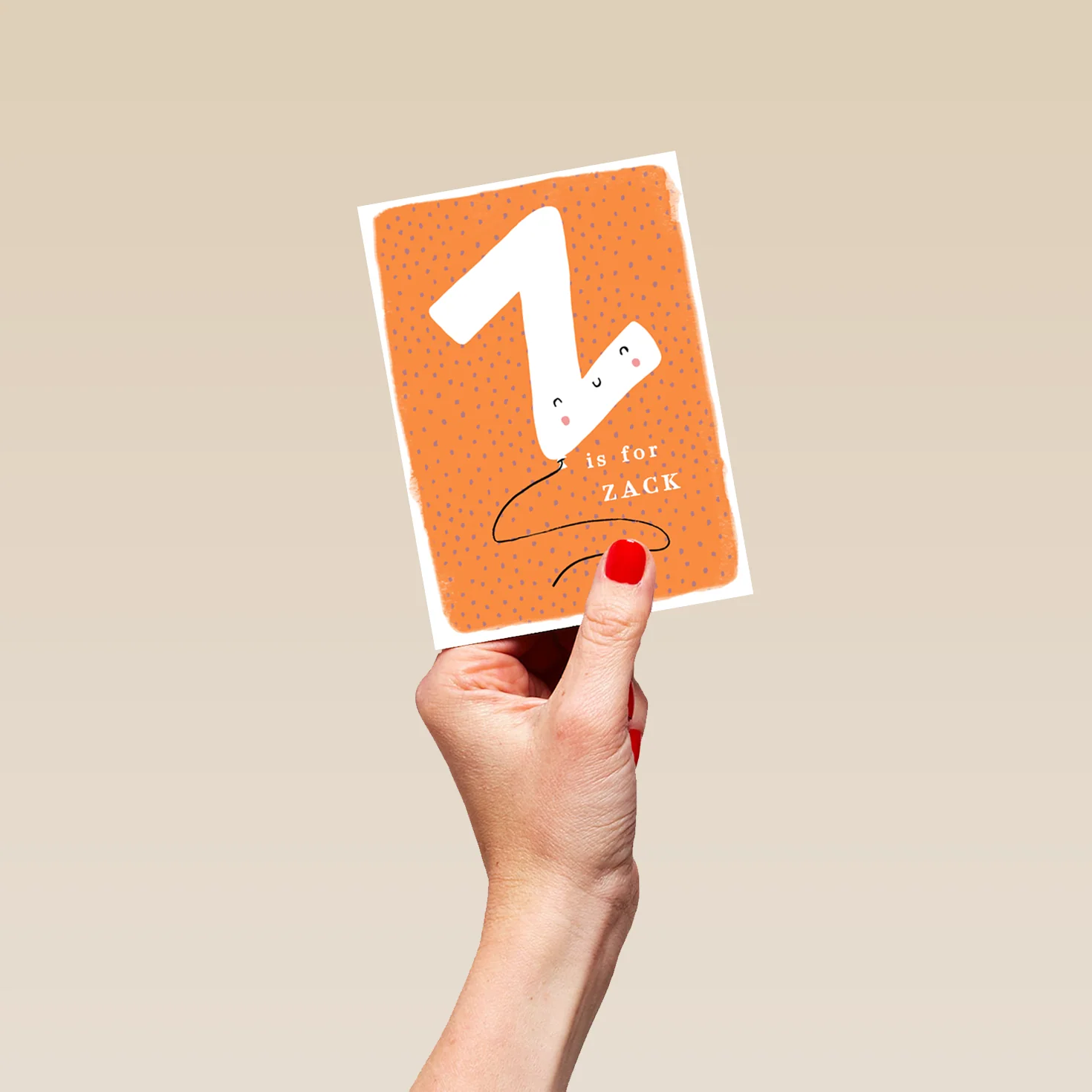 Personalised Editable Fun Letter Z Kids Birthday Card - Image 4