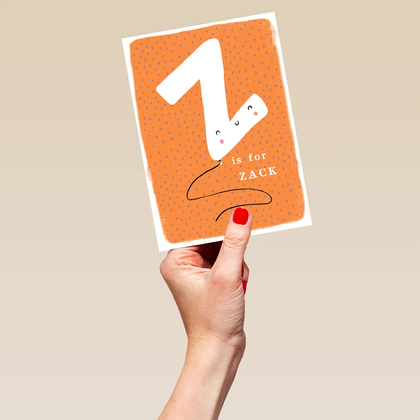 Personalised Editable Fun Letter Z Kids Birthday Card - Image 5