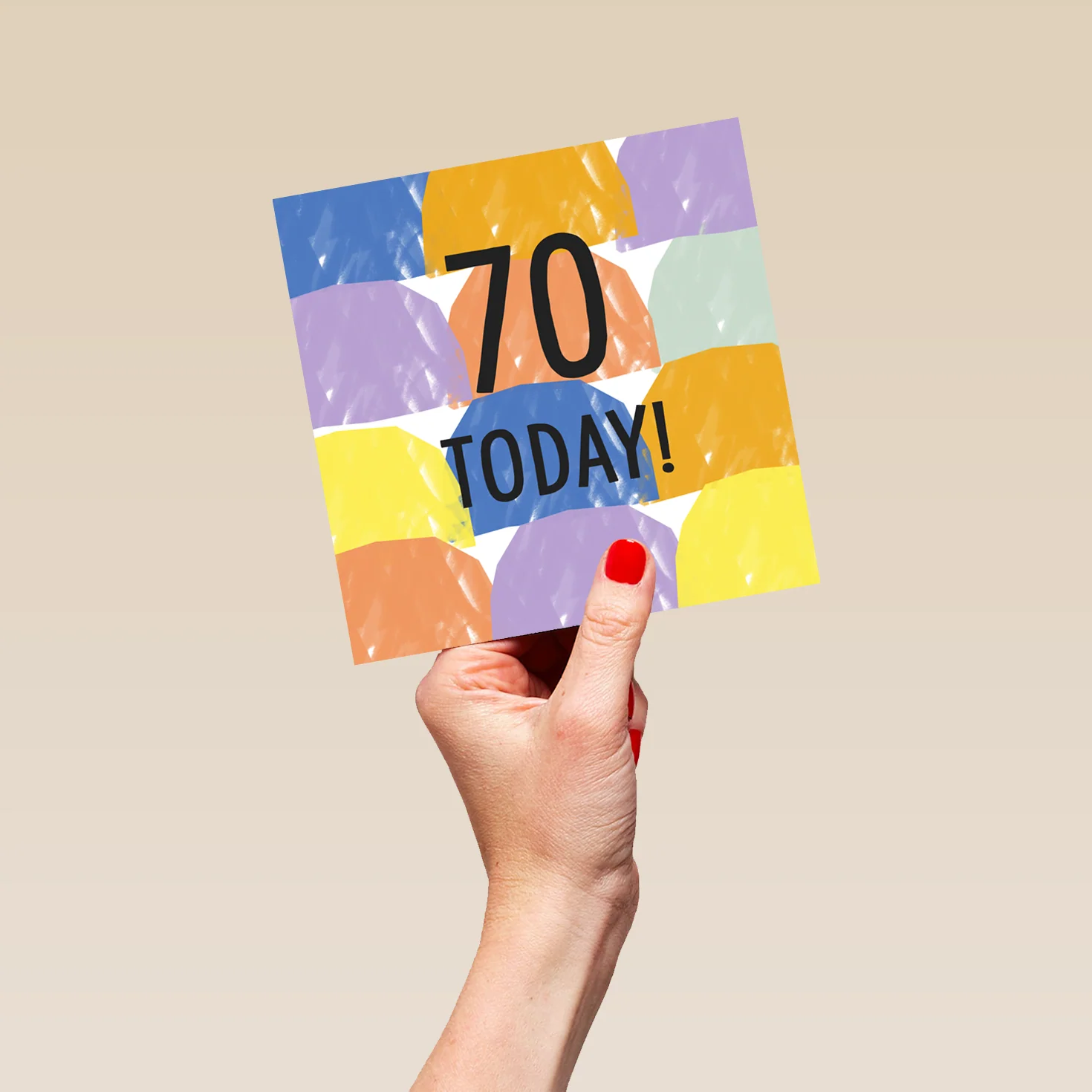 Personalised & Editable Fun Shapes 70th Birthday Card - Image 5