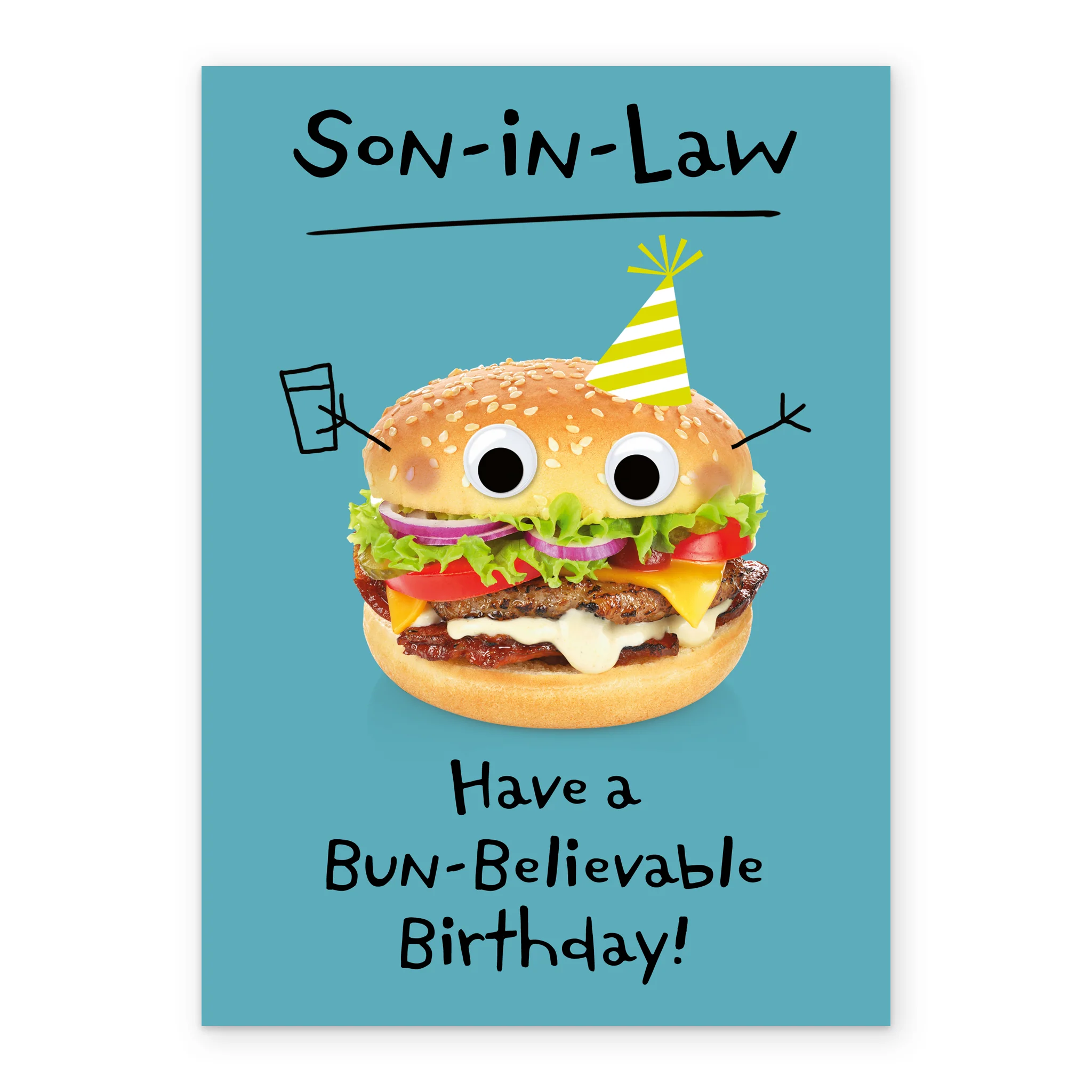Personalised & Editable Funny Burger Son-In-Law Birthday Card - Image 2