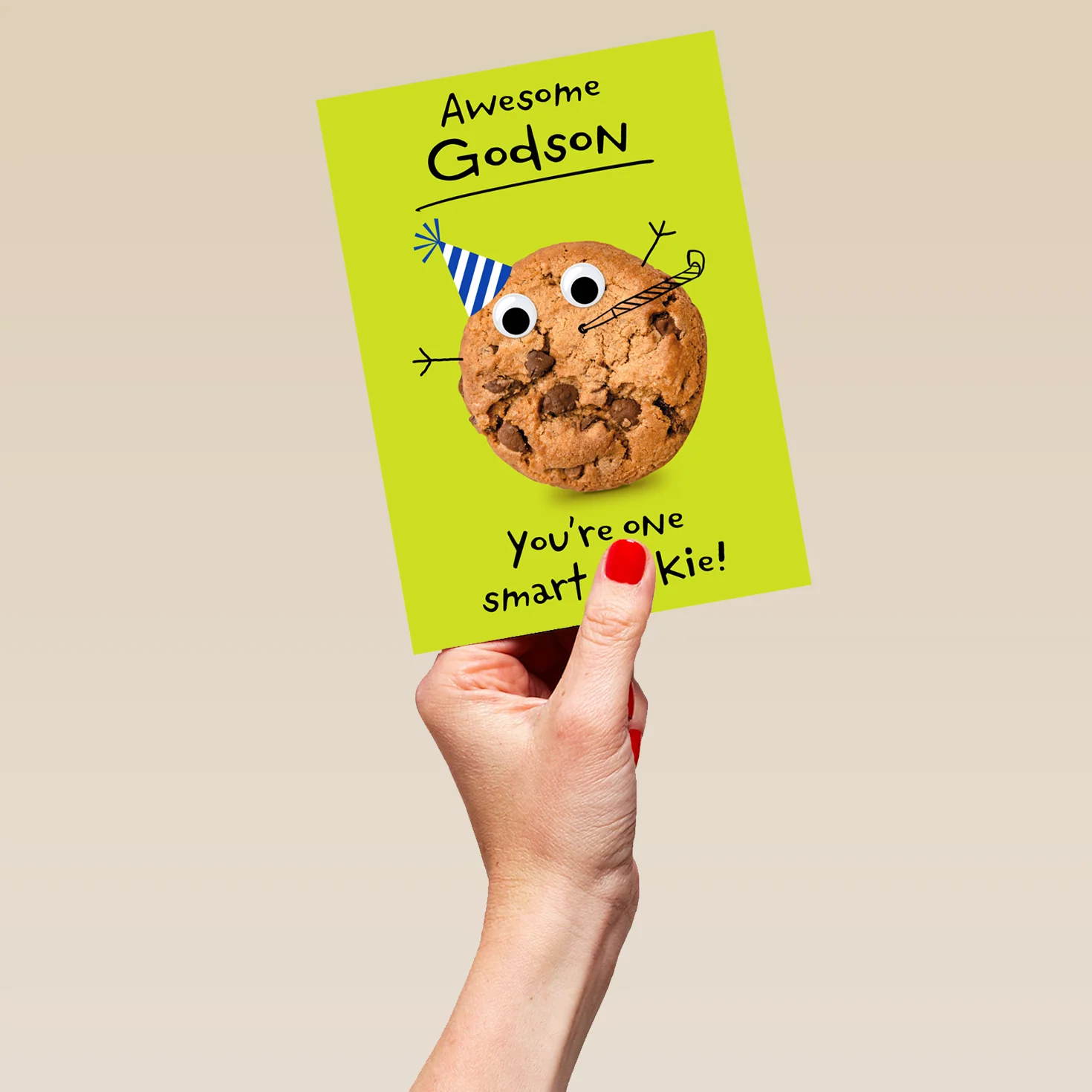 Personalised & Editable Funny Cooker Godson Greeting Card - Image 5