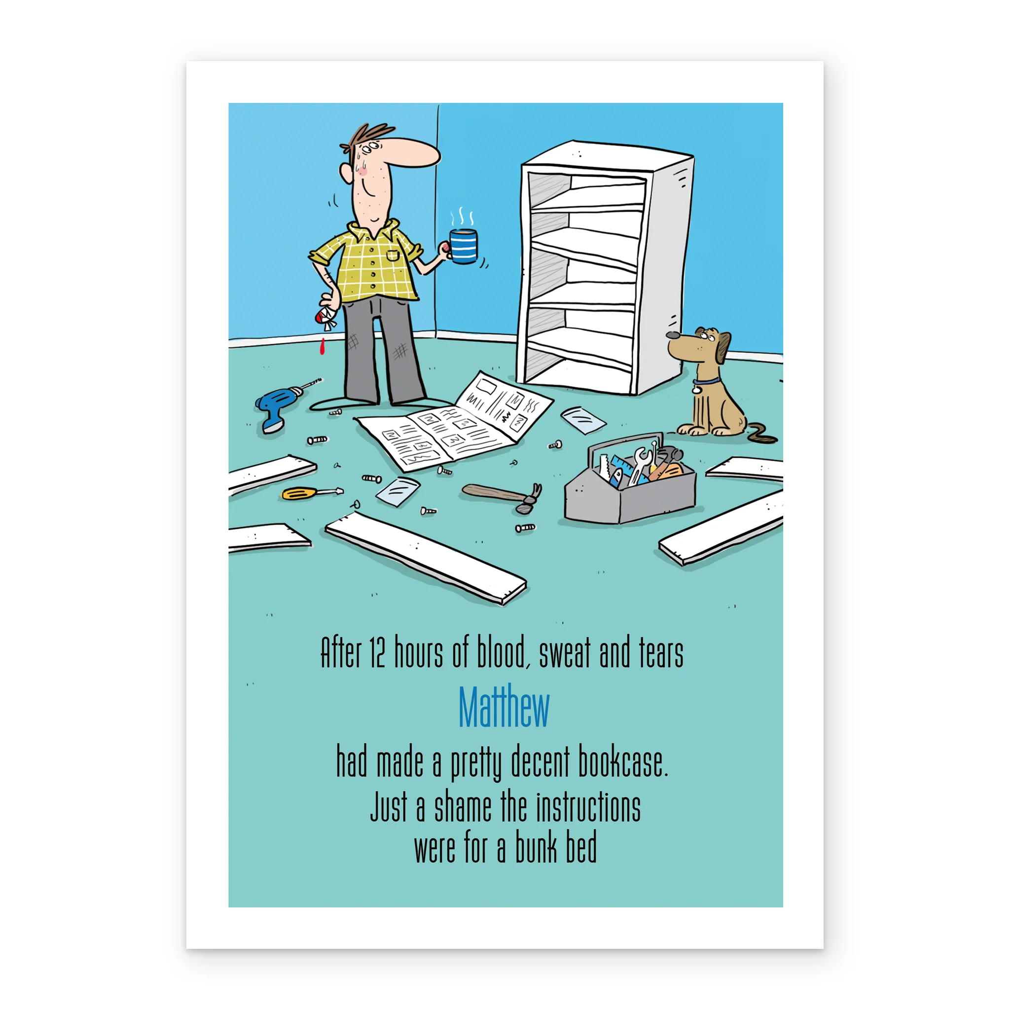 Personalised Editable Funny DIY Bookshelf Birthday Card - Image 2