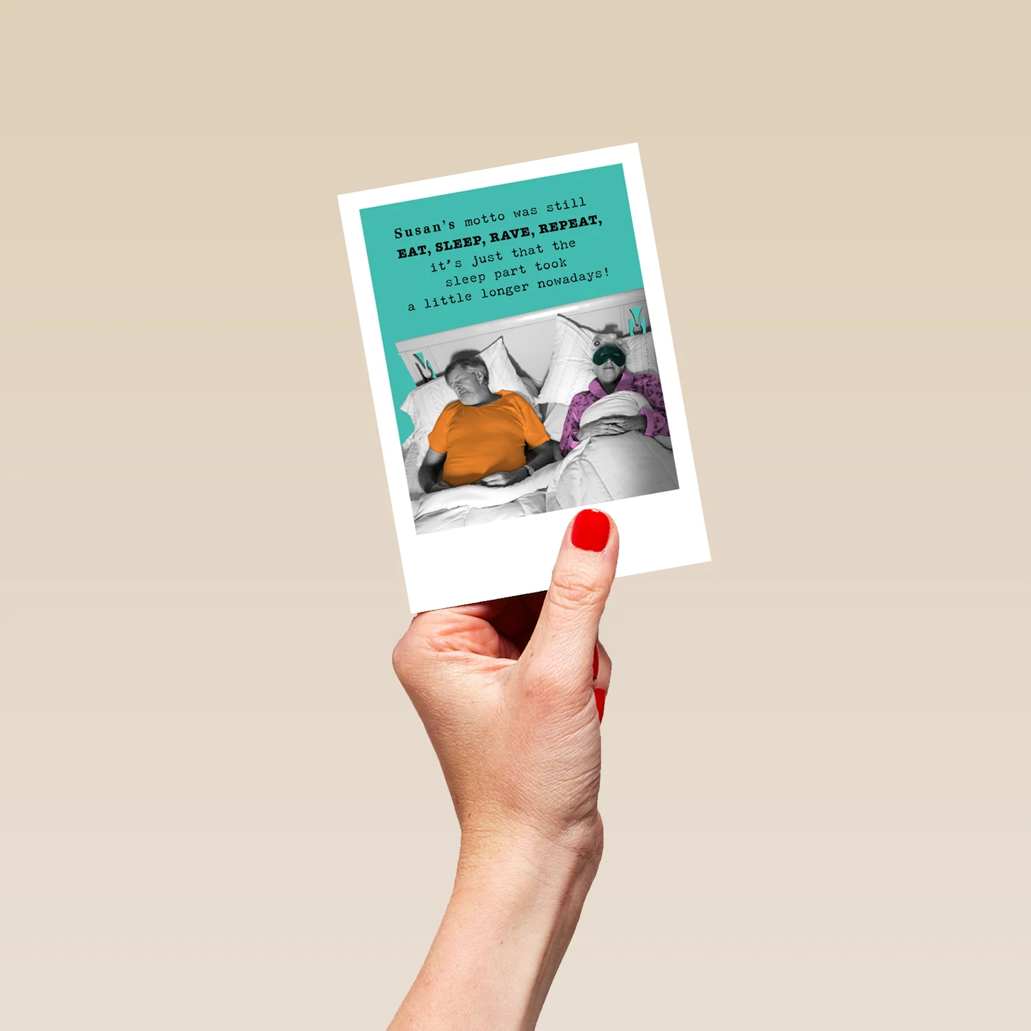 Personalised Editable Funny 'Eat, Sleep, Rave Repeat' Birthday Card - Image 4