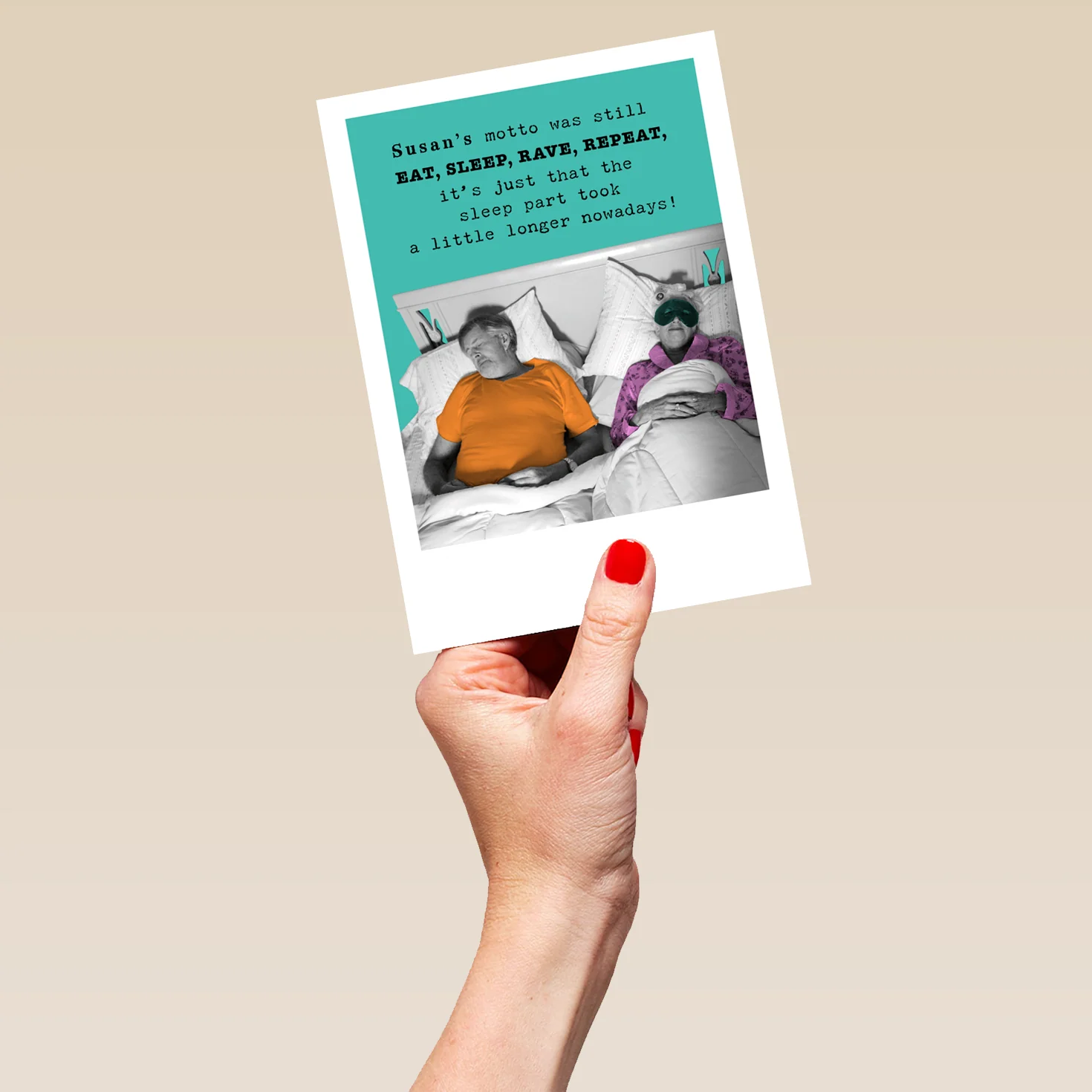 Personalised Editable Funny 'Eat, Sleep, Rave Repeat' Birthday Card - Image 5