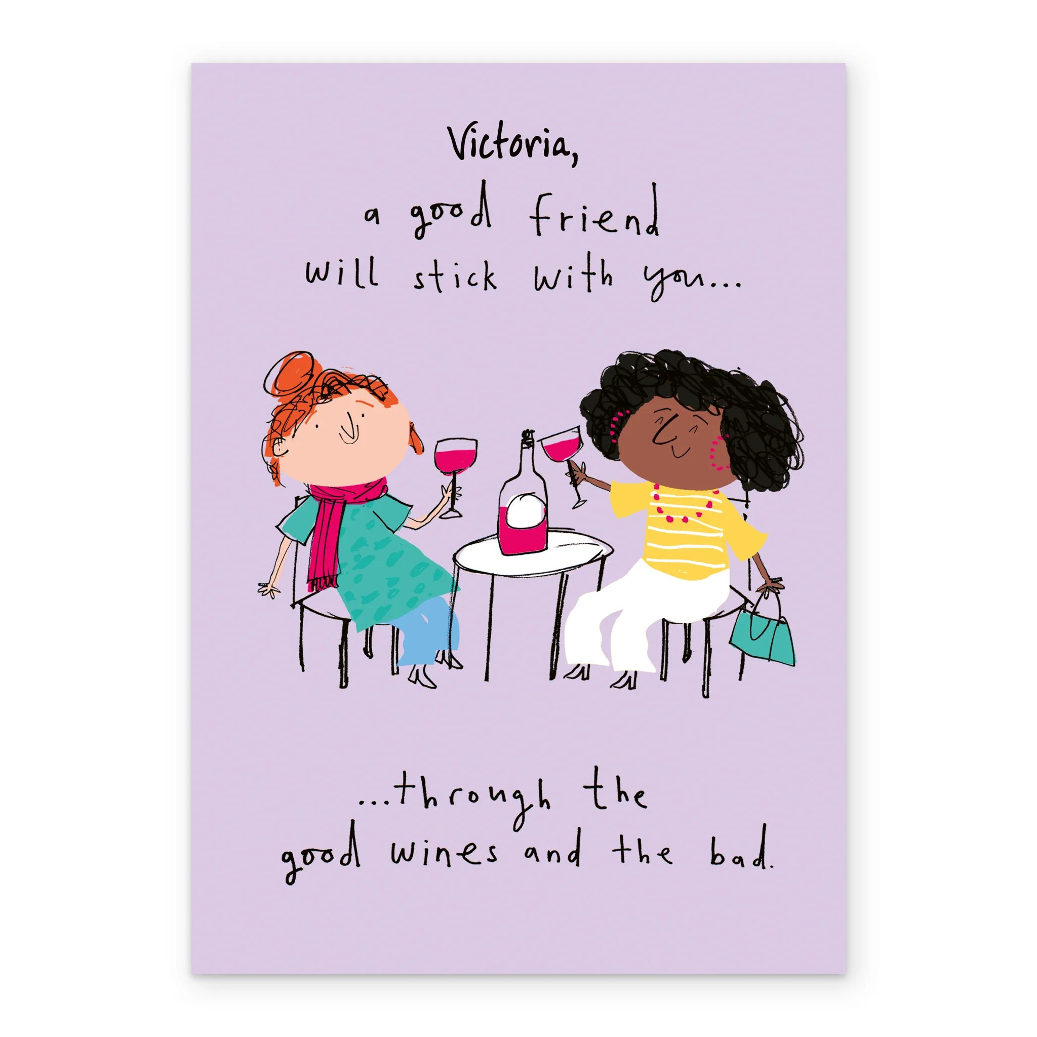 Personalised Editable Funny Friendship & Wine Birthday Card - Image 2