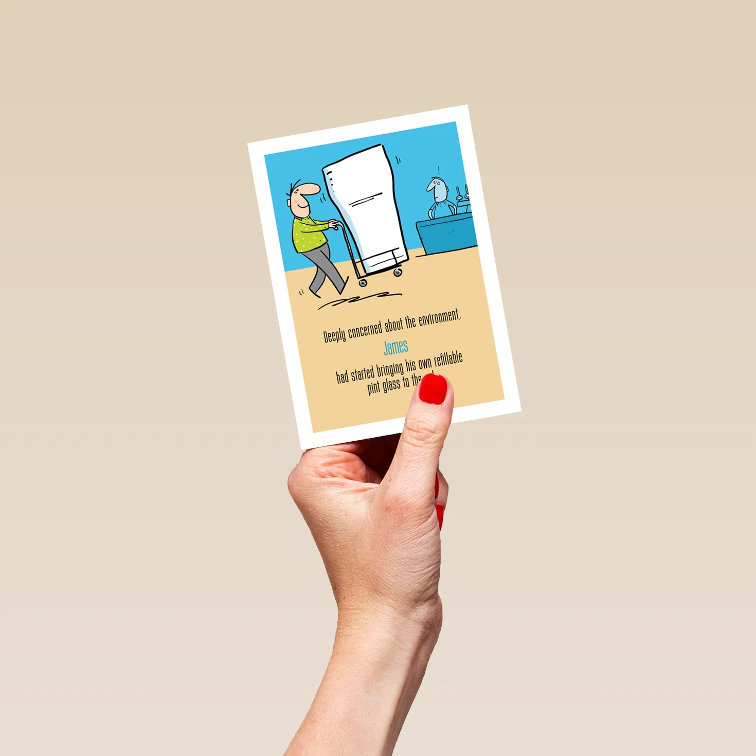 Personalised Editable Funny Giant Pint Glass Birthday Card - Image 4