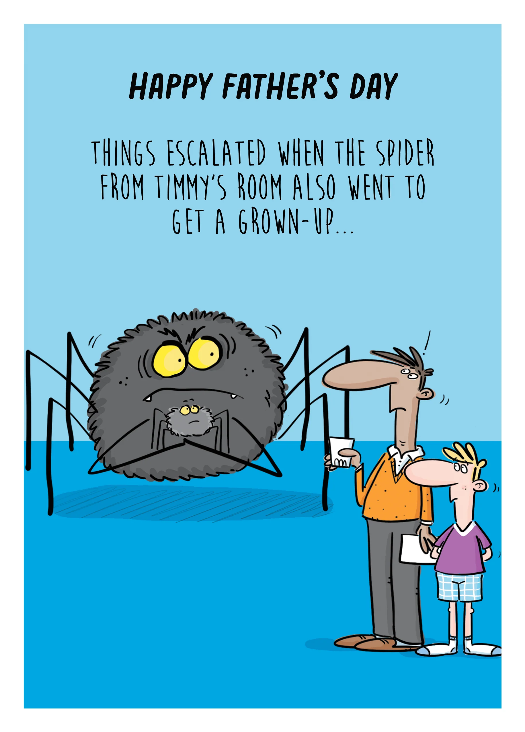 Personalised Editable Funny Giant Spider Father's Day Card