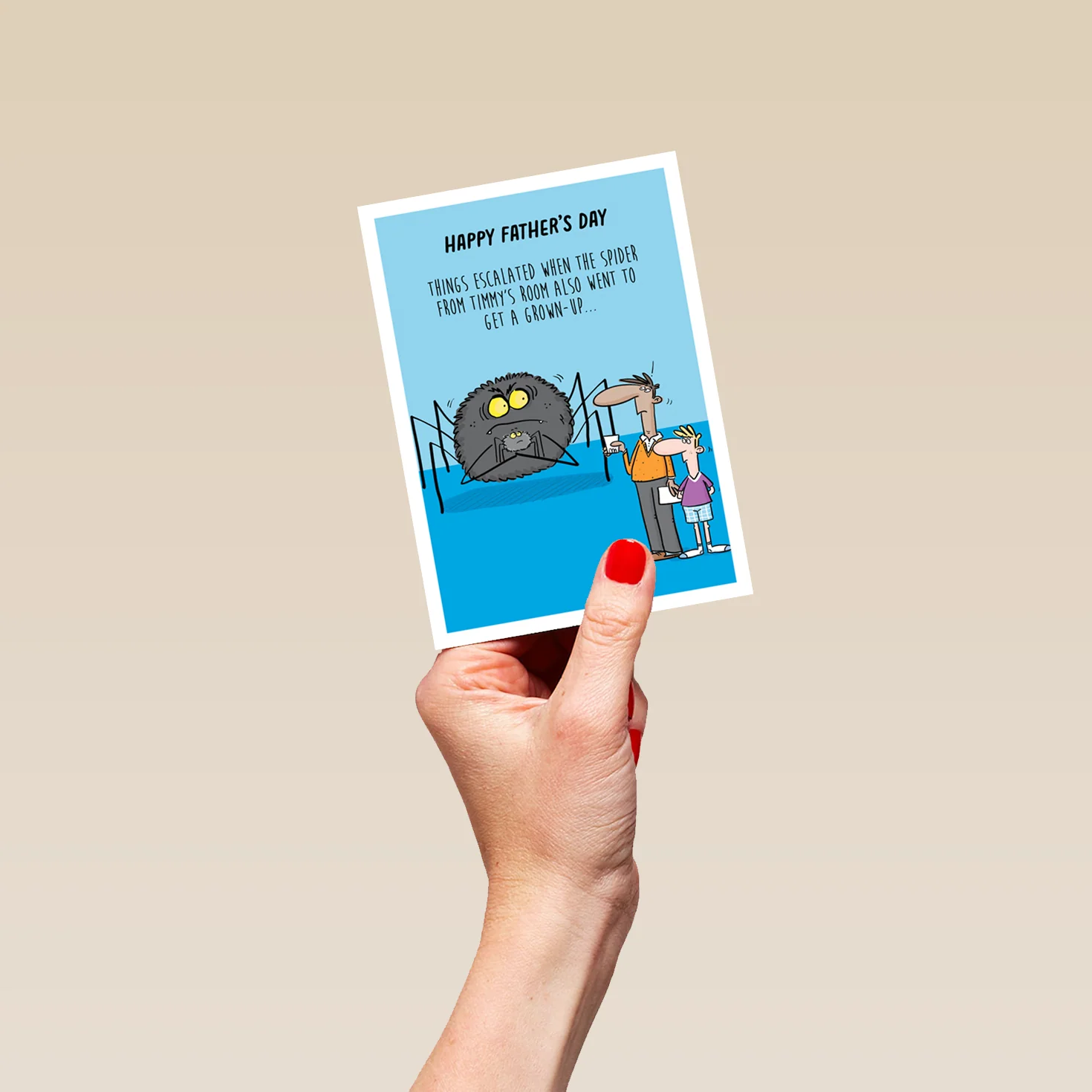 Personalised Editable Funny Giant Spider Father's Day Card - Image 4