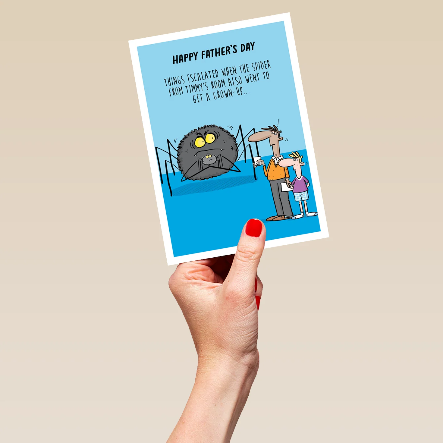 Personalised Editable Funny Giant Spider Father's Day Card - Image 5