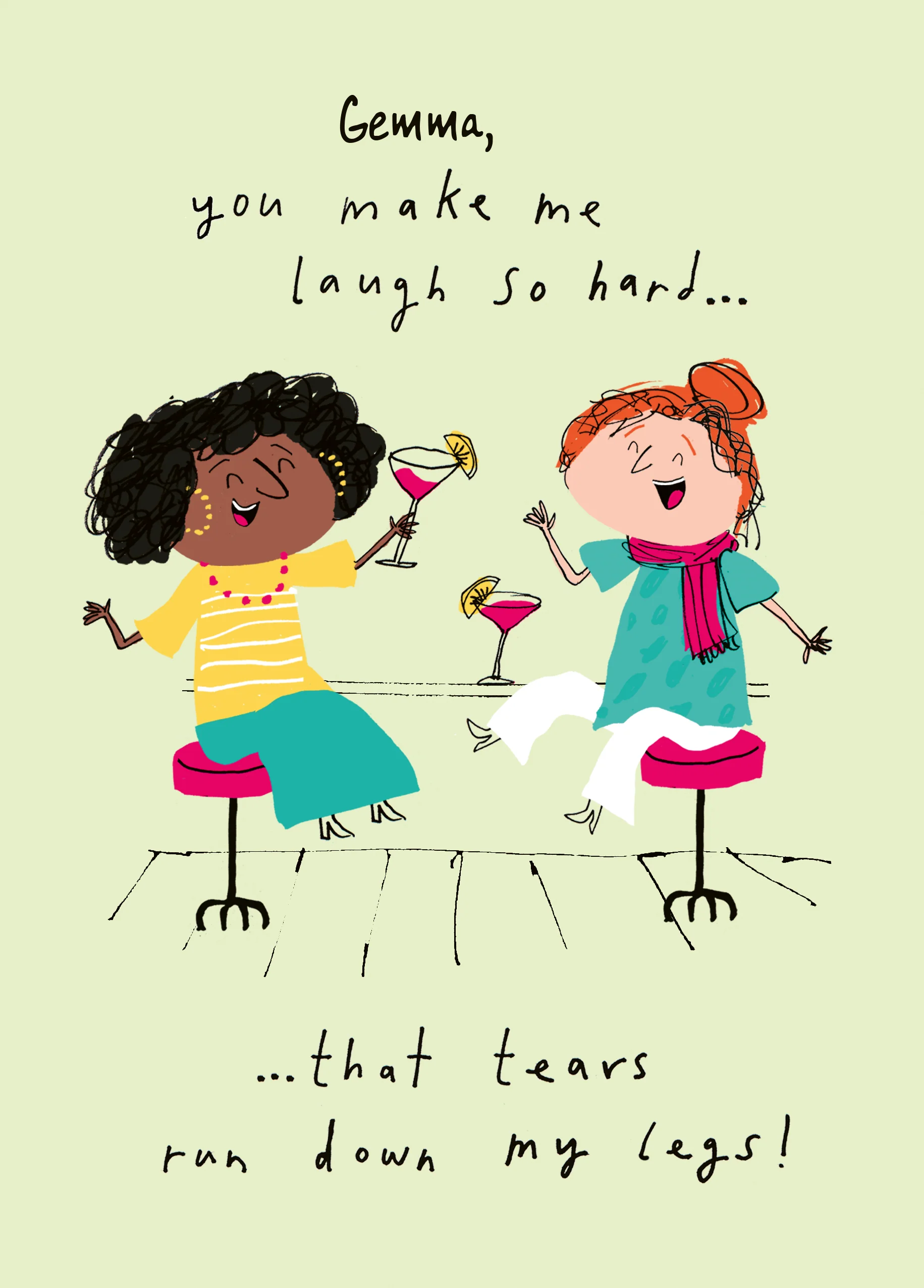 Personalised Editable Funny Laughing Women Birthday Card