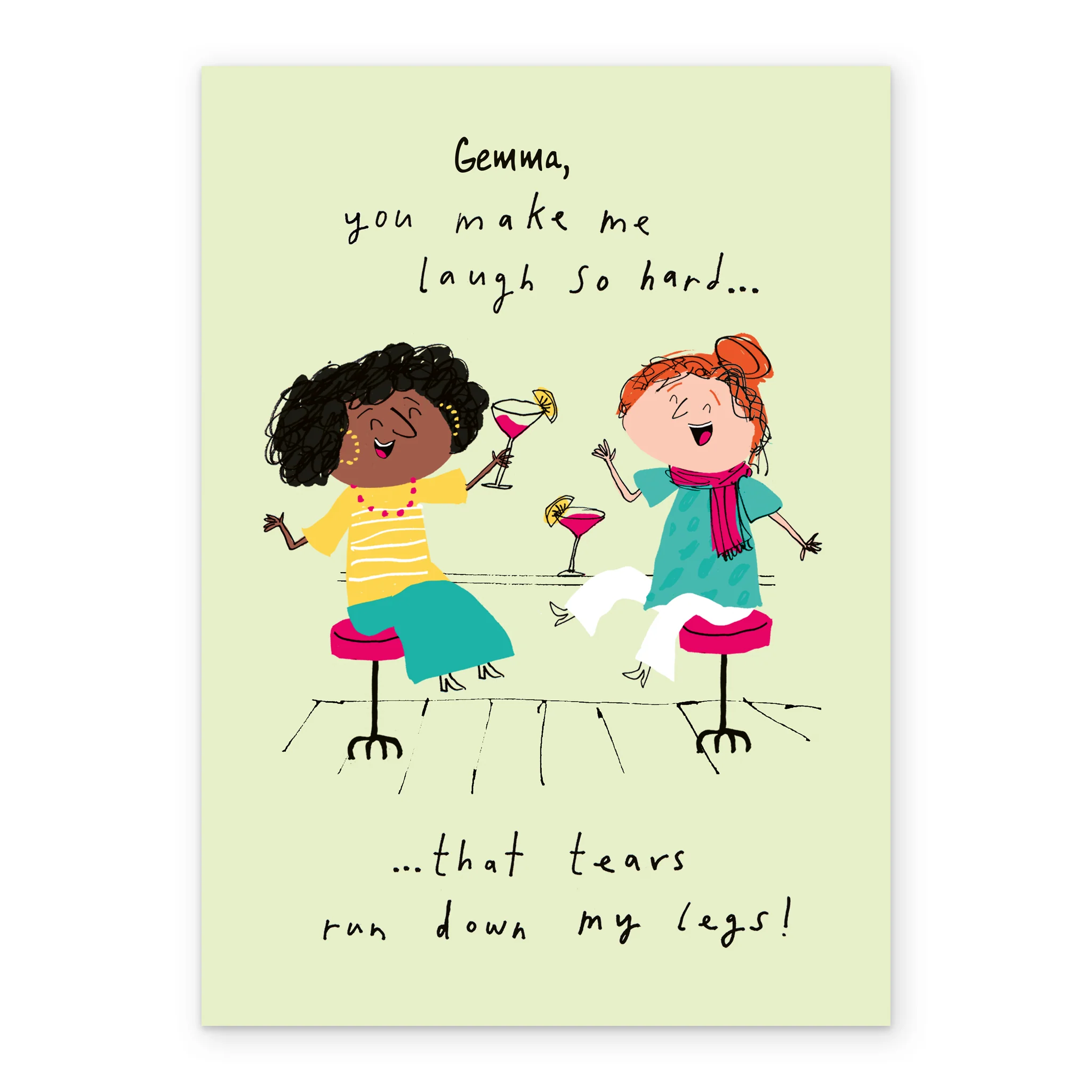 Personalised Editable Funny Laughing Women Birthday Card - Image 2
