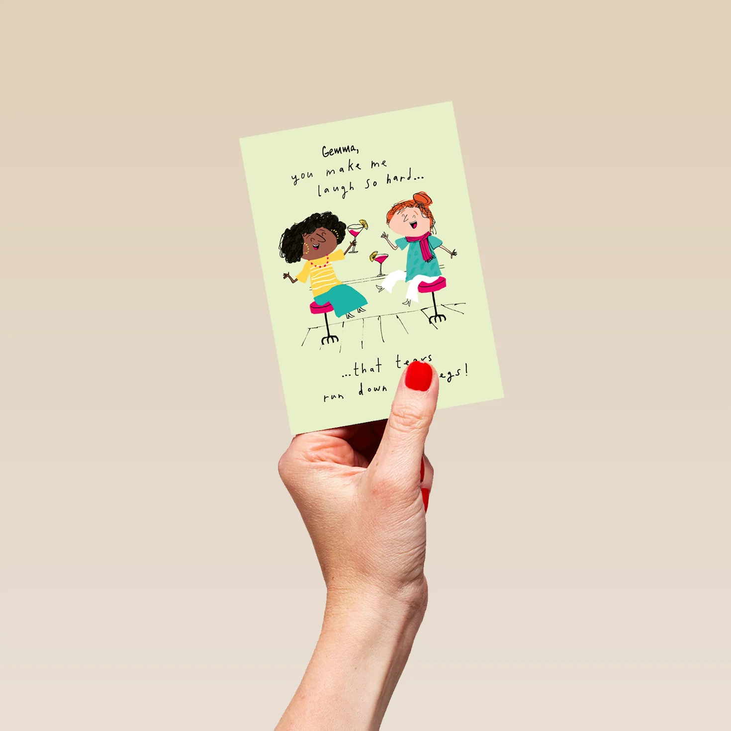 Personalised Editable Funny Laughing Women Birthday Card - Image 4