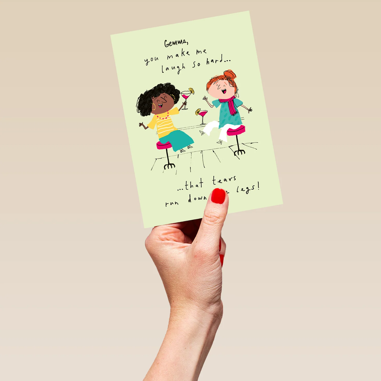 Personalised Editable Funny Laughing Women Birthday Card - Image 5