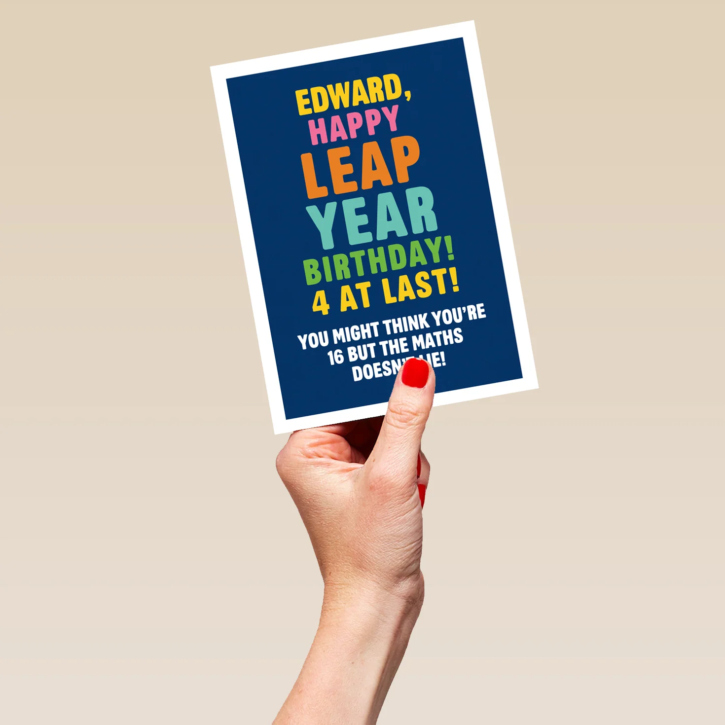 Personalised & Editable Funny Leap Year 16th Birthday Card - Image 5