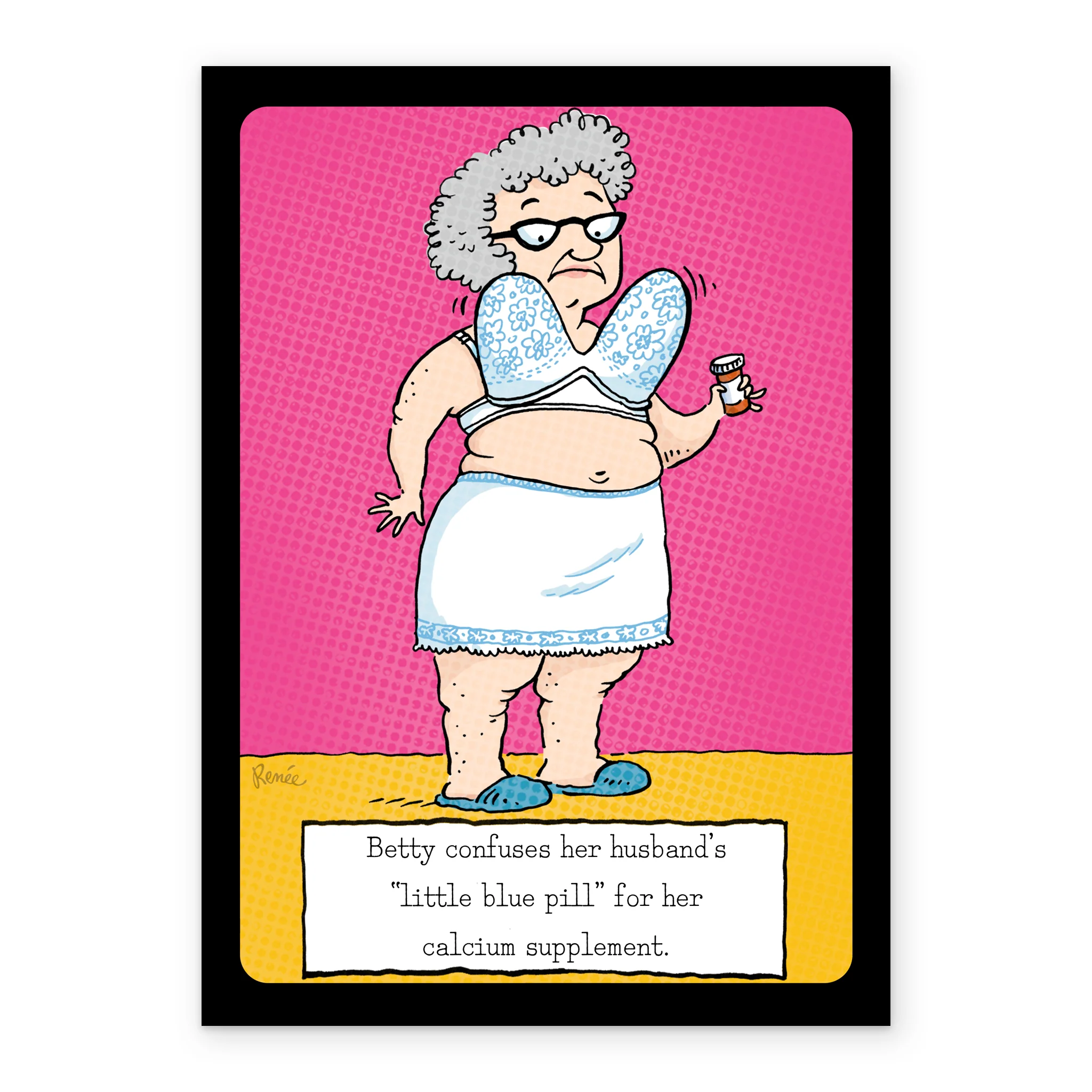 Personalised Editable Funny Old Lady & Underwear Birthday Card - Image 2