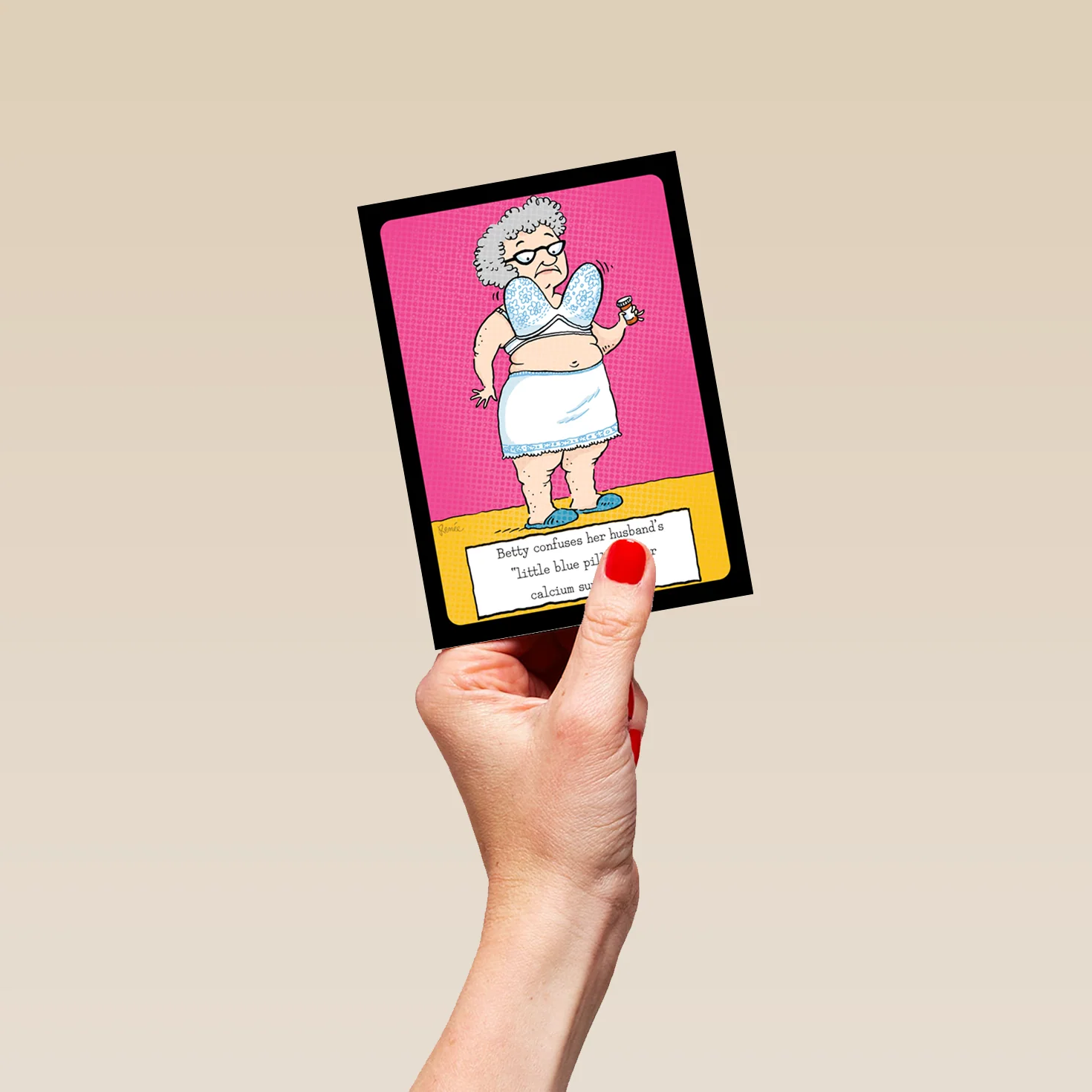 Personalised Editable Funny Old Lady & Underwear Birthday Card - Image 4
