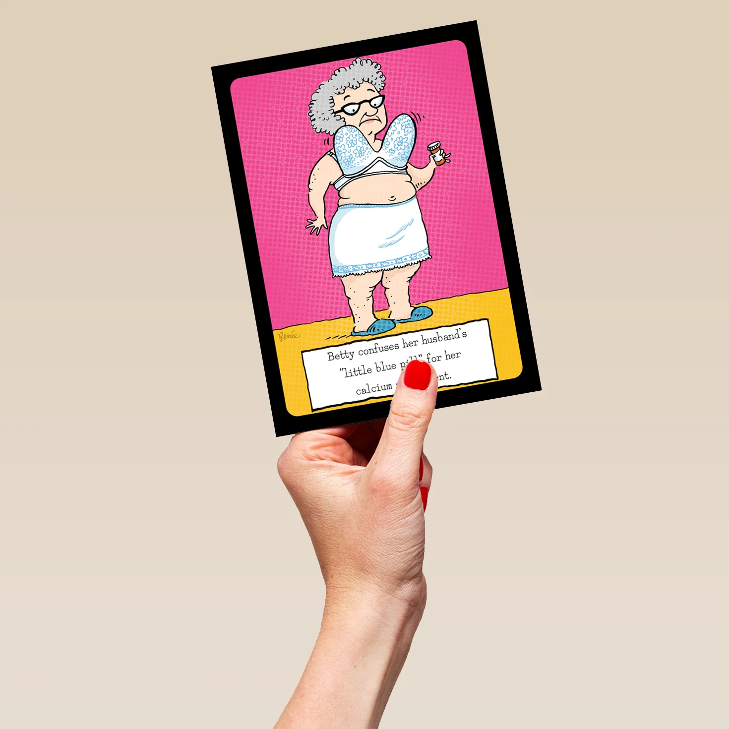 Personalised Editable Funny Old Lady & Underwear Birthday Card - Image 5