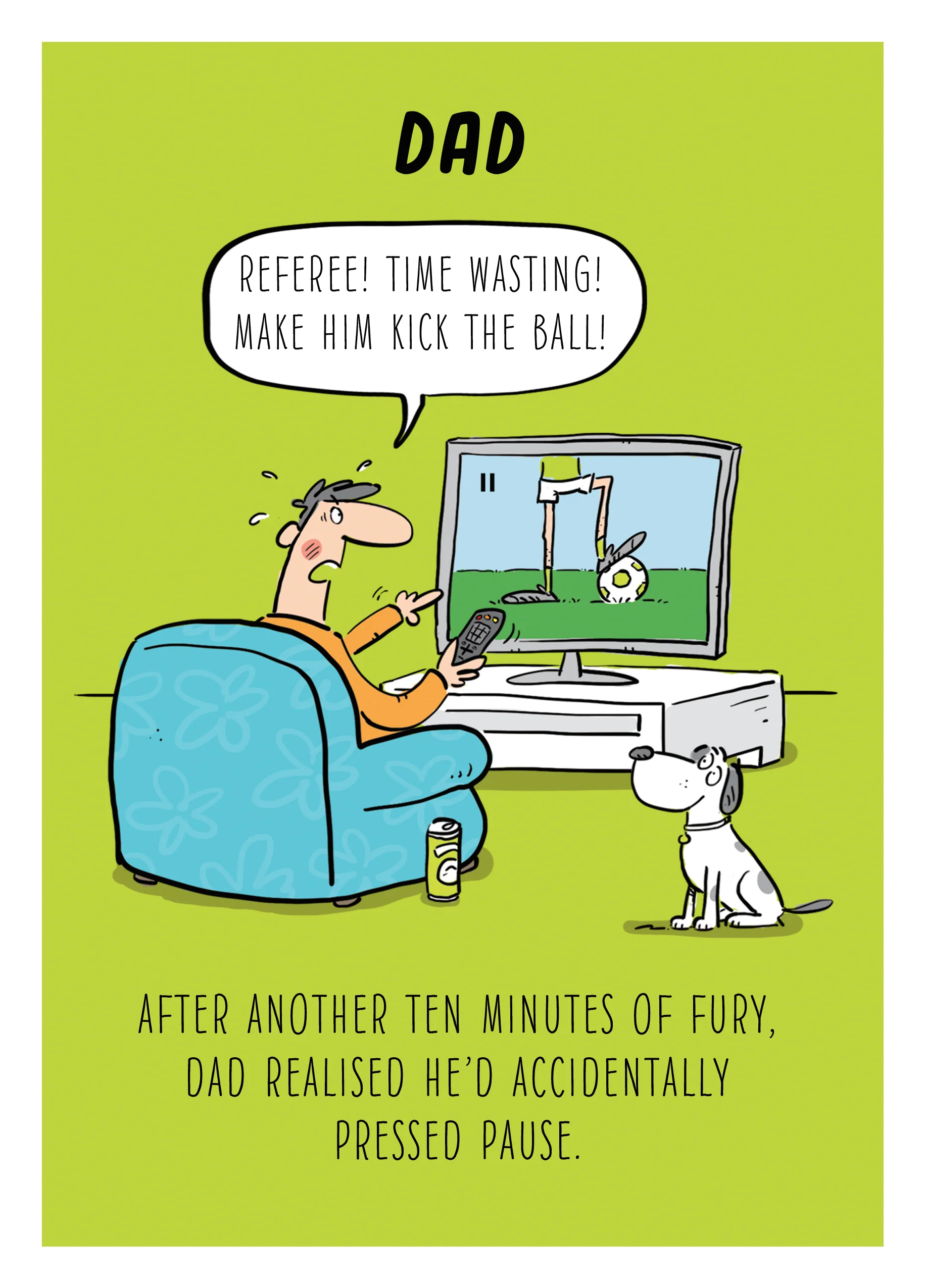 Personalised Editable Funny 'Paused' Father's Day Card for Dad