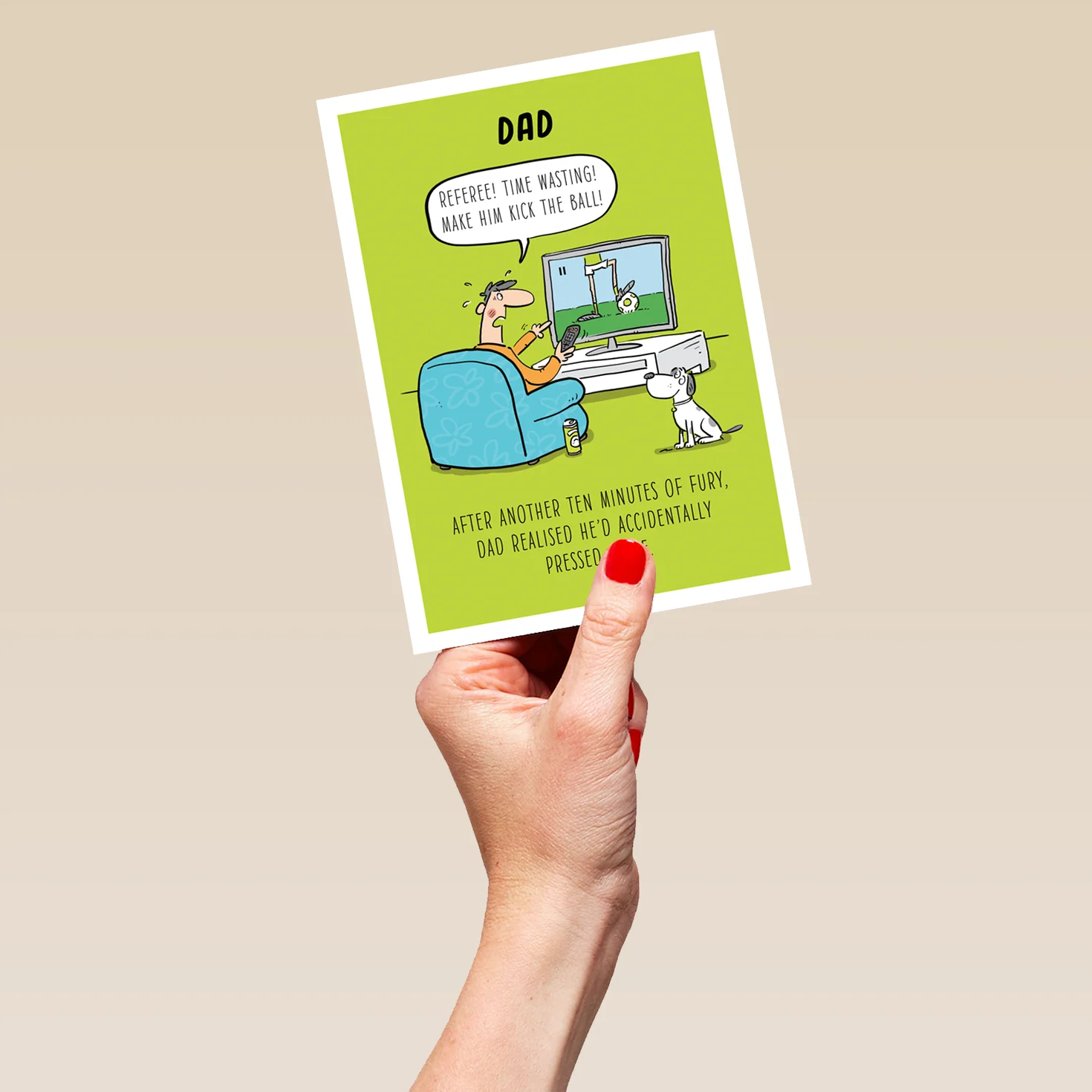 Personalised Editable Funny 'Paused' Father's Day Card for Dad - Image 5