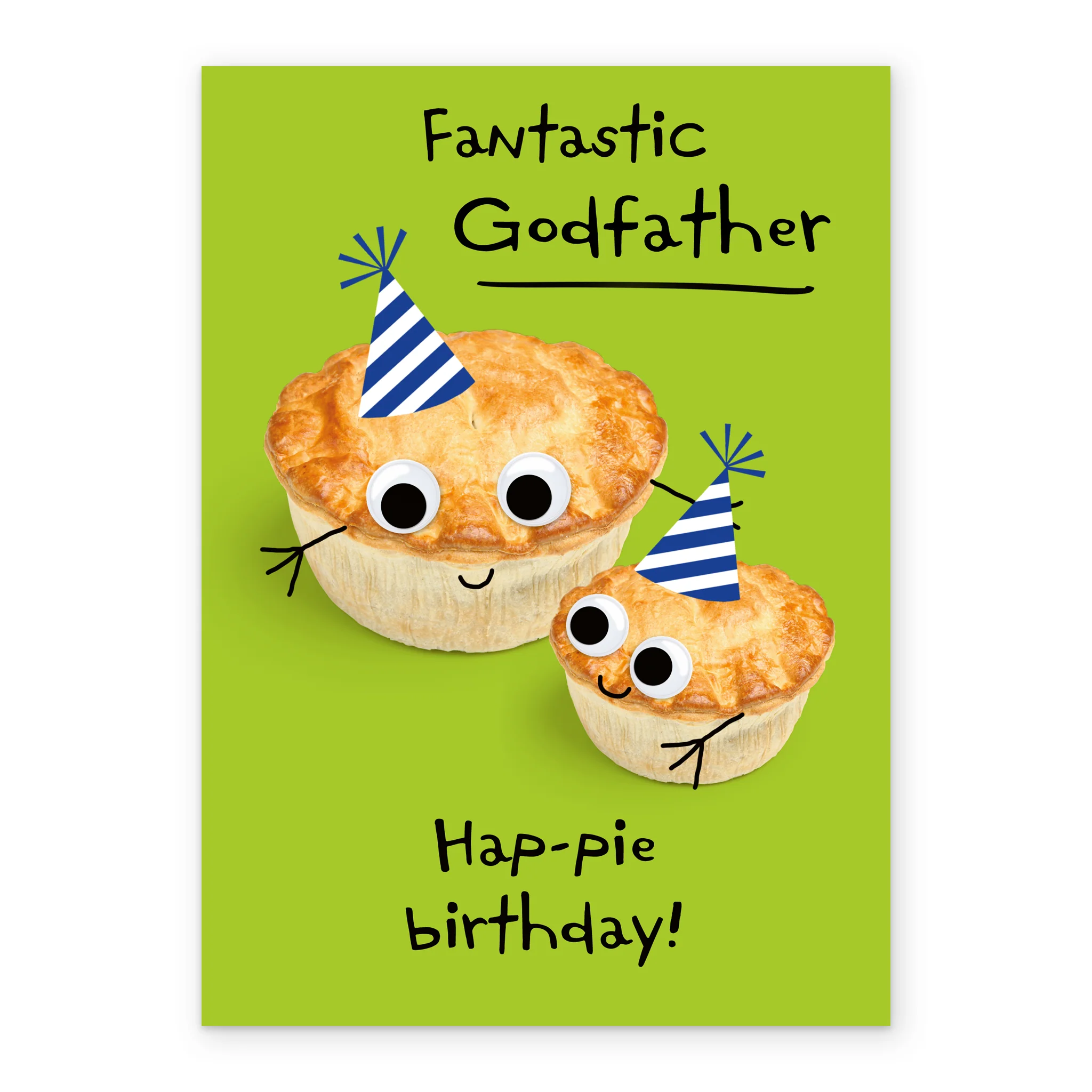 Personalised & Editable Funny Pies Godfather Birthday Card - Image 2