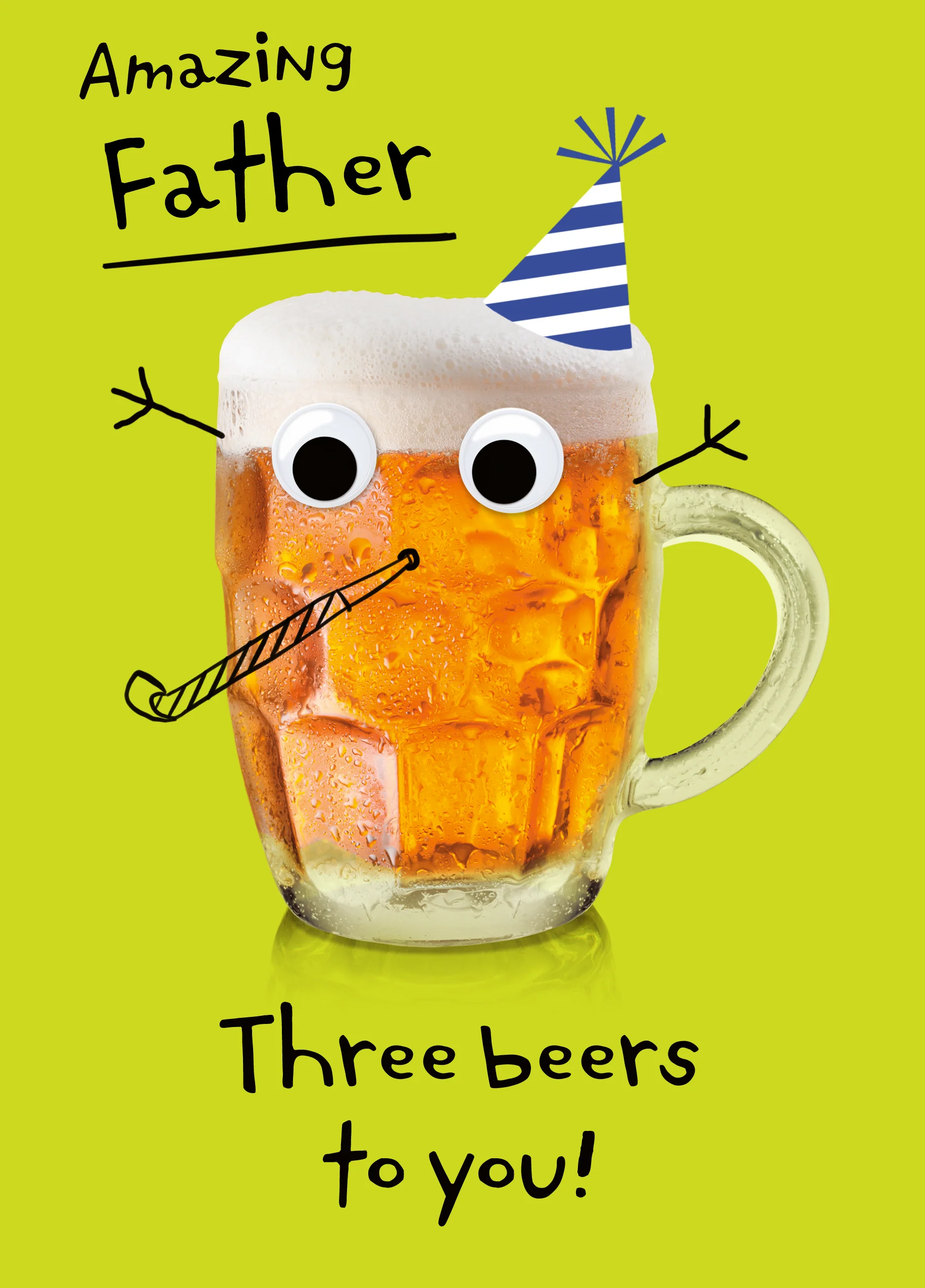 Personalised & Editable Funny Pint Glass Father Greeting Card