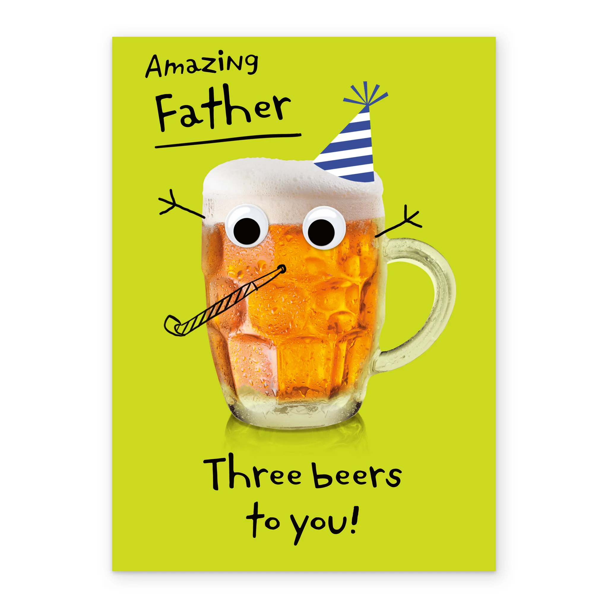 Personalised & Editable Funny Pint Glass Father Greeting Card - Image 2