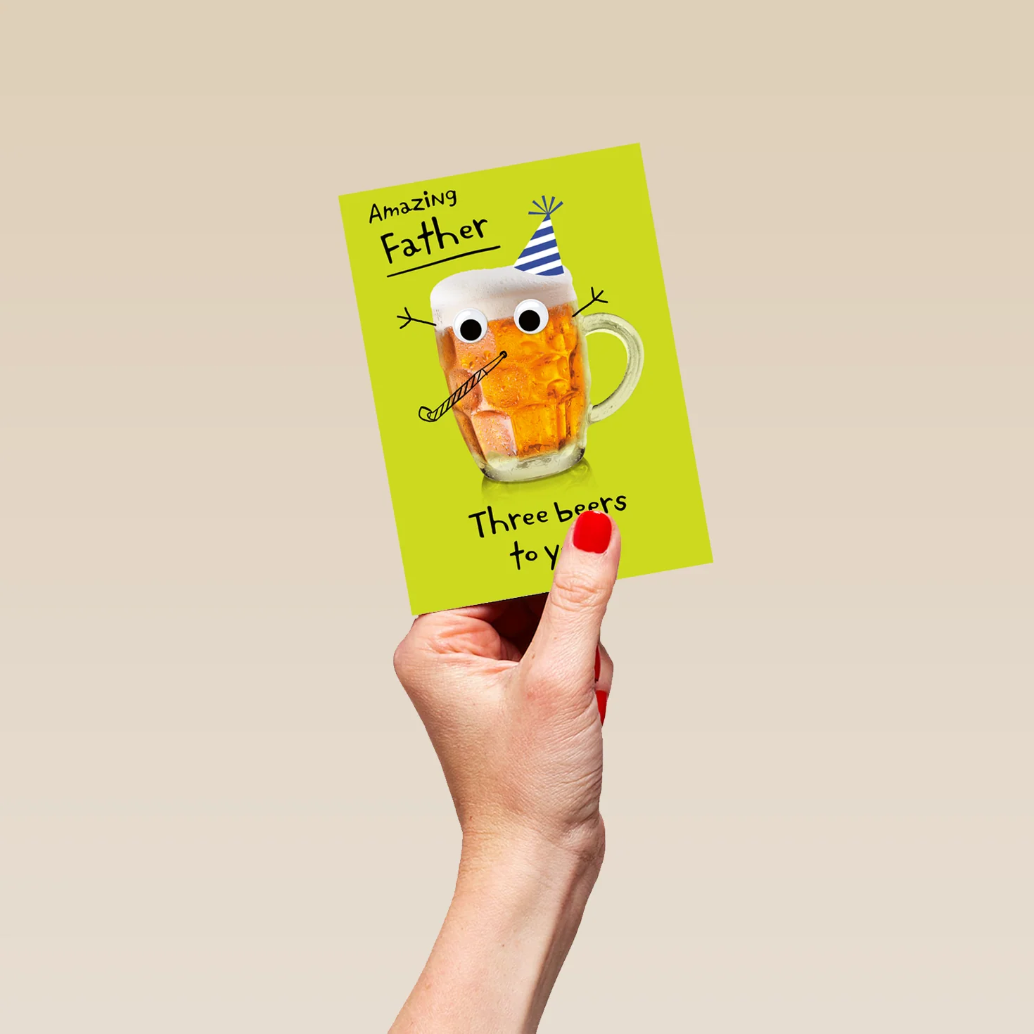 Personalised & Editable Funny Pint Glass Father Greeting Card - Image 4