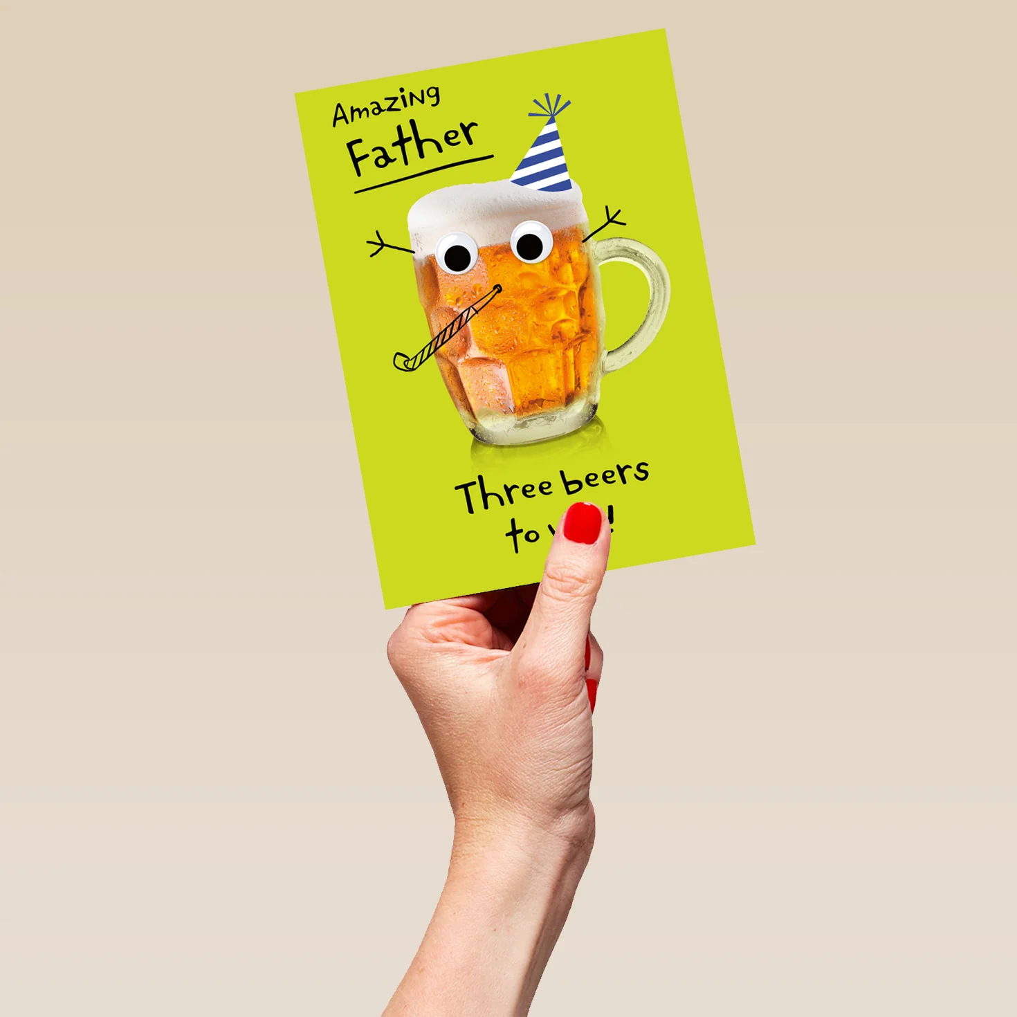 Personalised & Editable Funny Pint Glass Father Greeting Card - Image 5