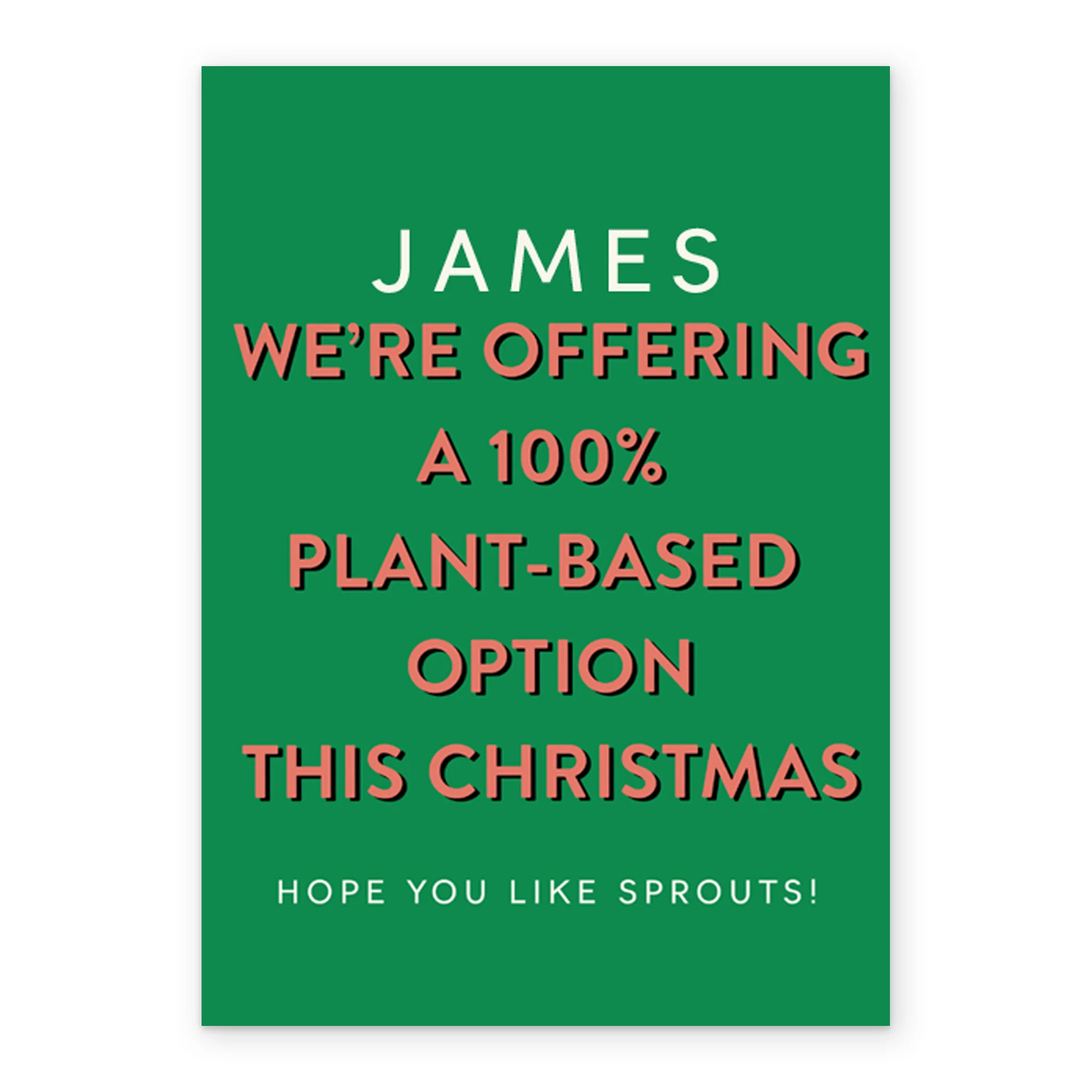 Personalised & Editable Funny Plant-Based Christmas Card for Him - Image 2