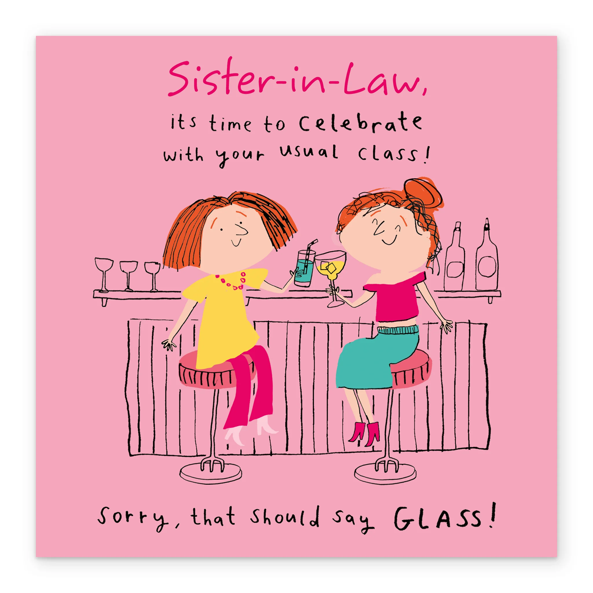 Personalised & Editable Funny Sister in Law Birthday Card - Image 2
