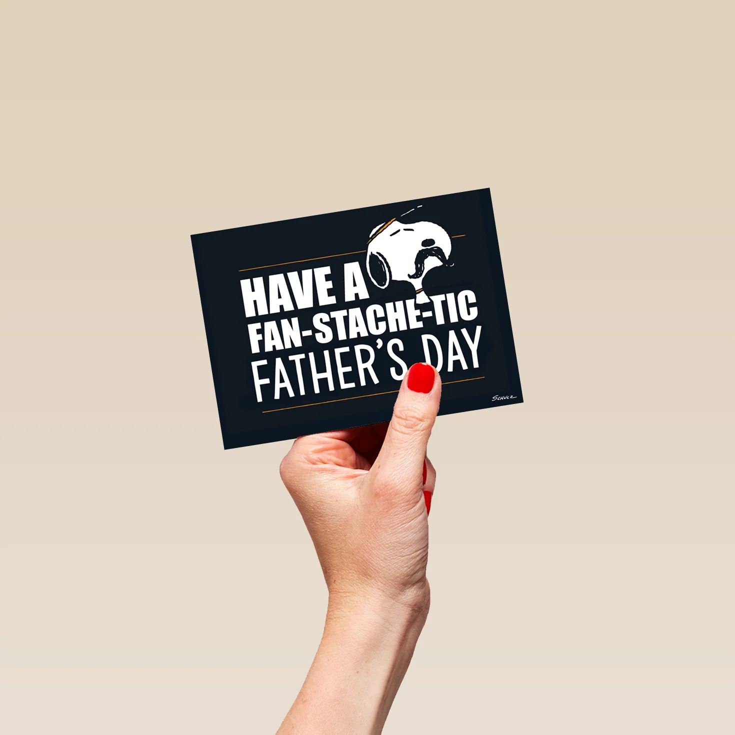 Personalised & Editable Funny SNOOPY Moustache Father's Day Card - Image 4