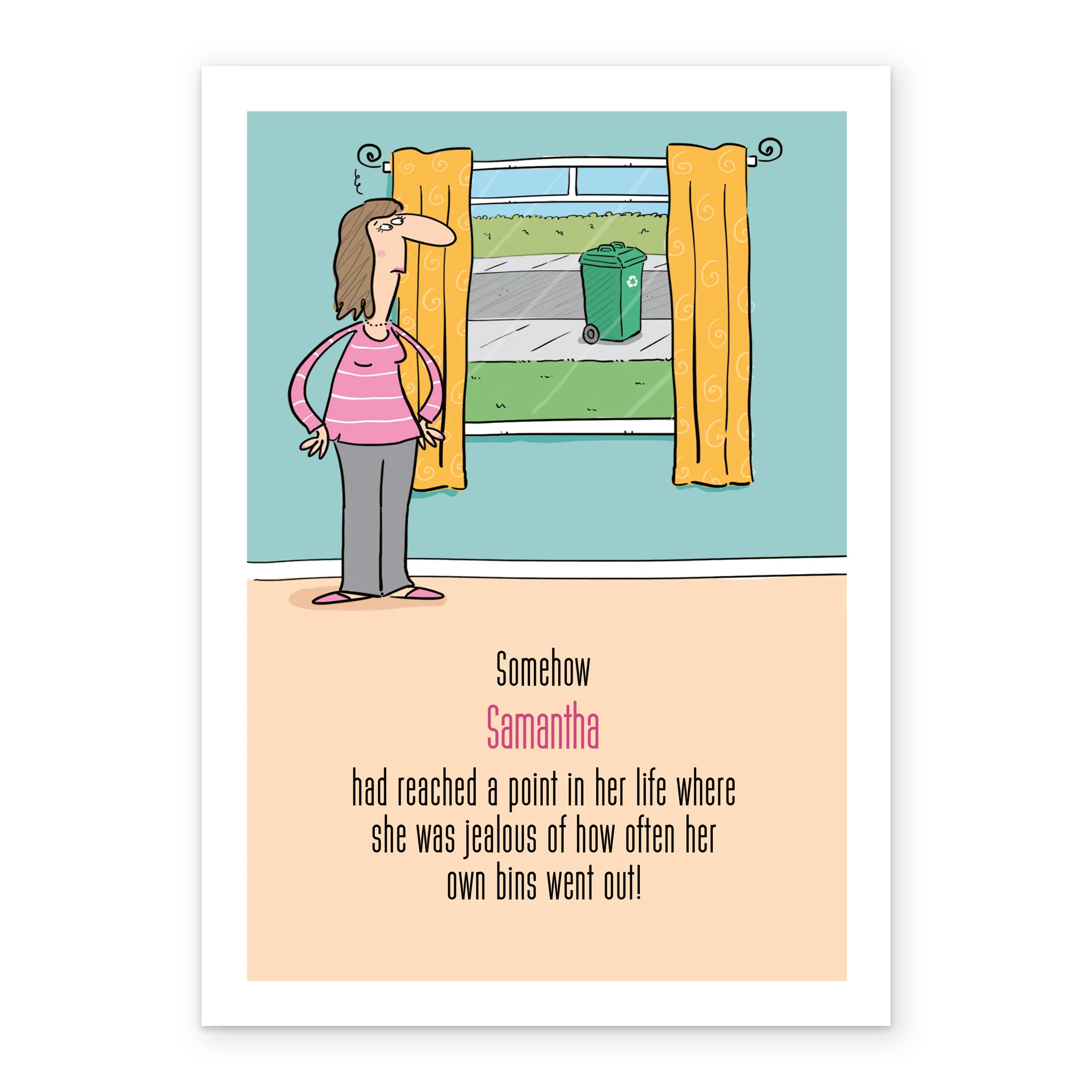 Personalised Editable Funny Wheely Bin Birthday Card - Image 2