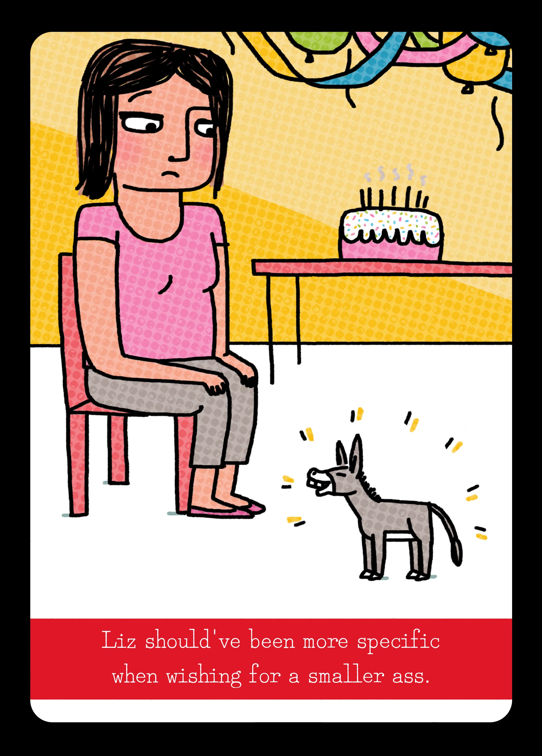 Personalised Editable Funny Woman & Donkey Birthday Card