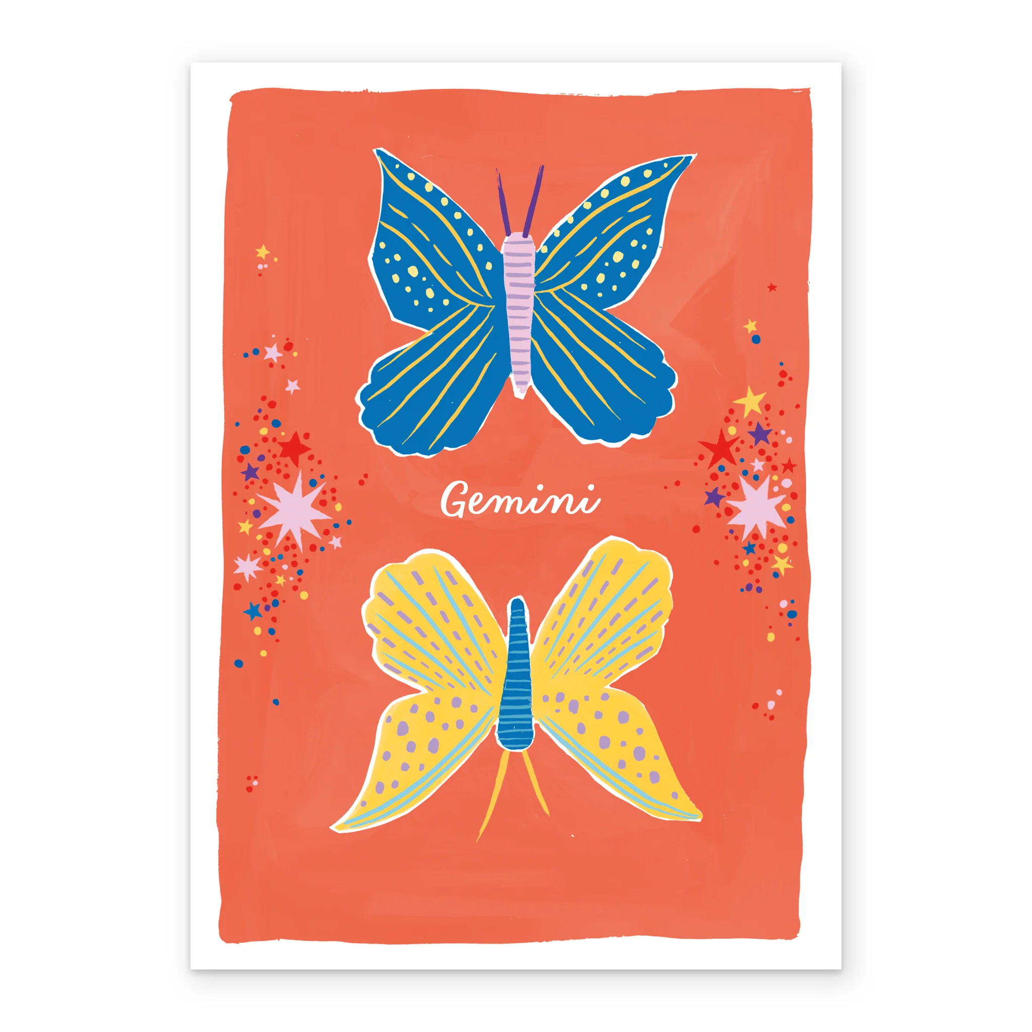 Personalised & Editable Gemini Twin Butterflies Birthday Card - Image 2