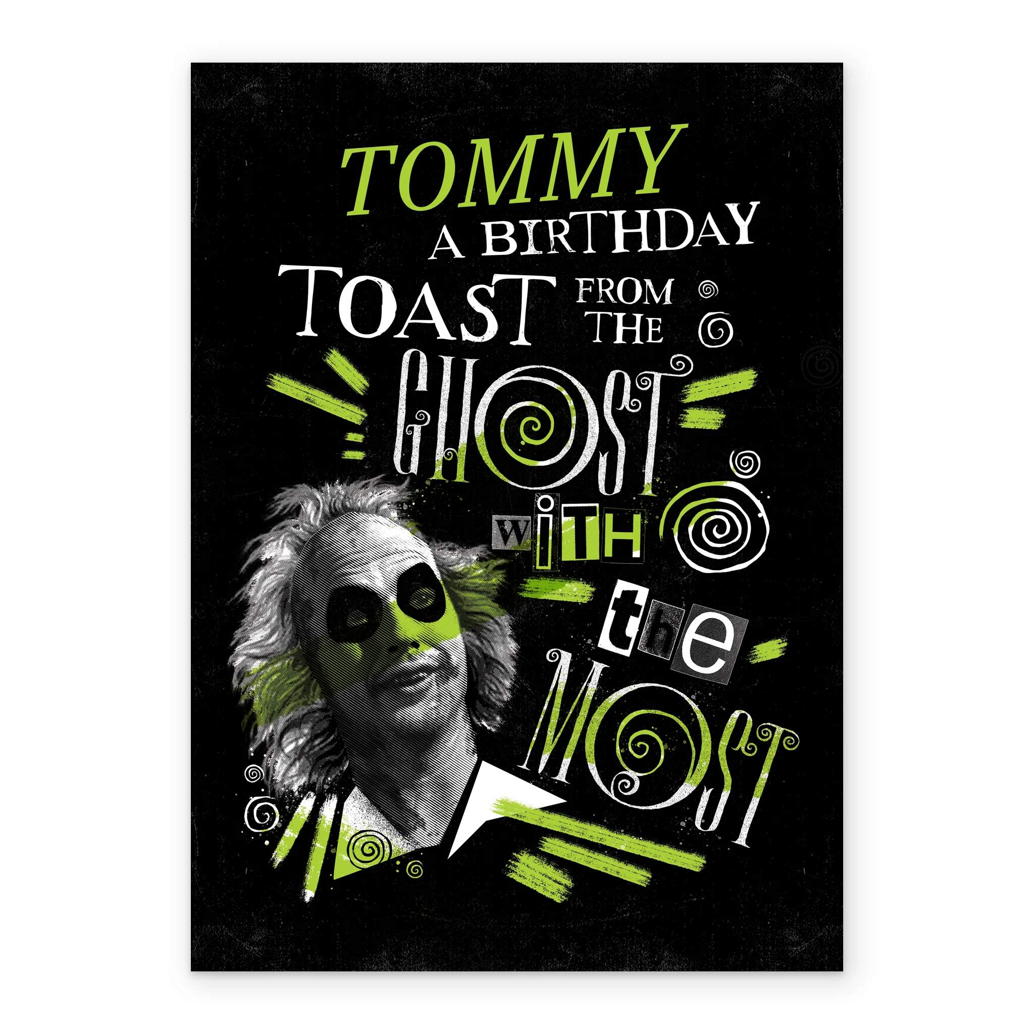 Personalised Editable 'Ghost with the Most' Beetlejuice Birthday Card - Image 2